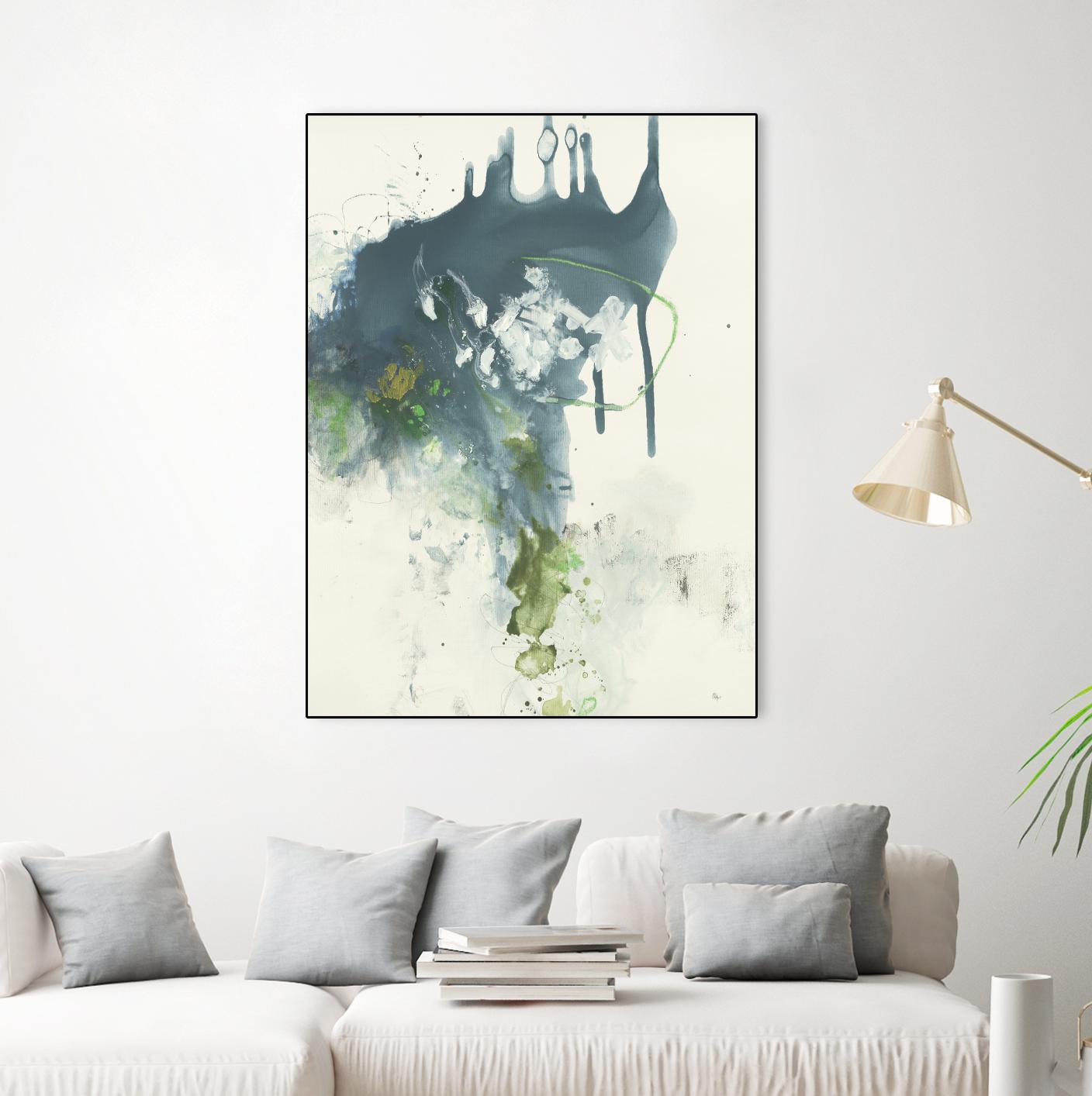 Consequence I by Lisa Ridgers on GIANT ART - grays, greens abstract