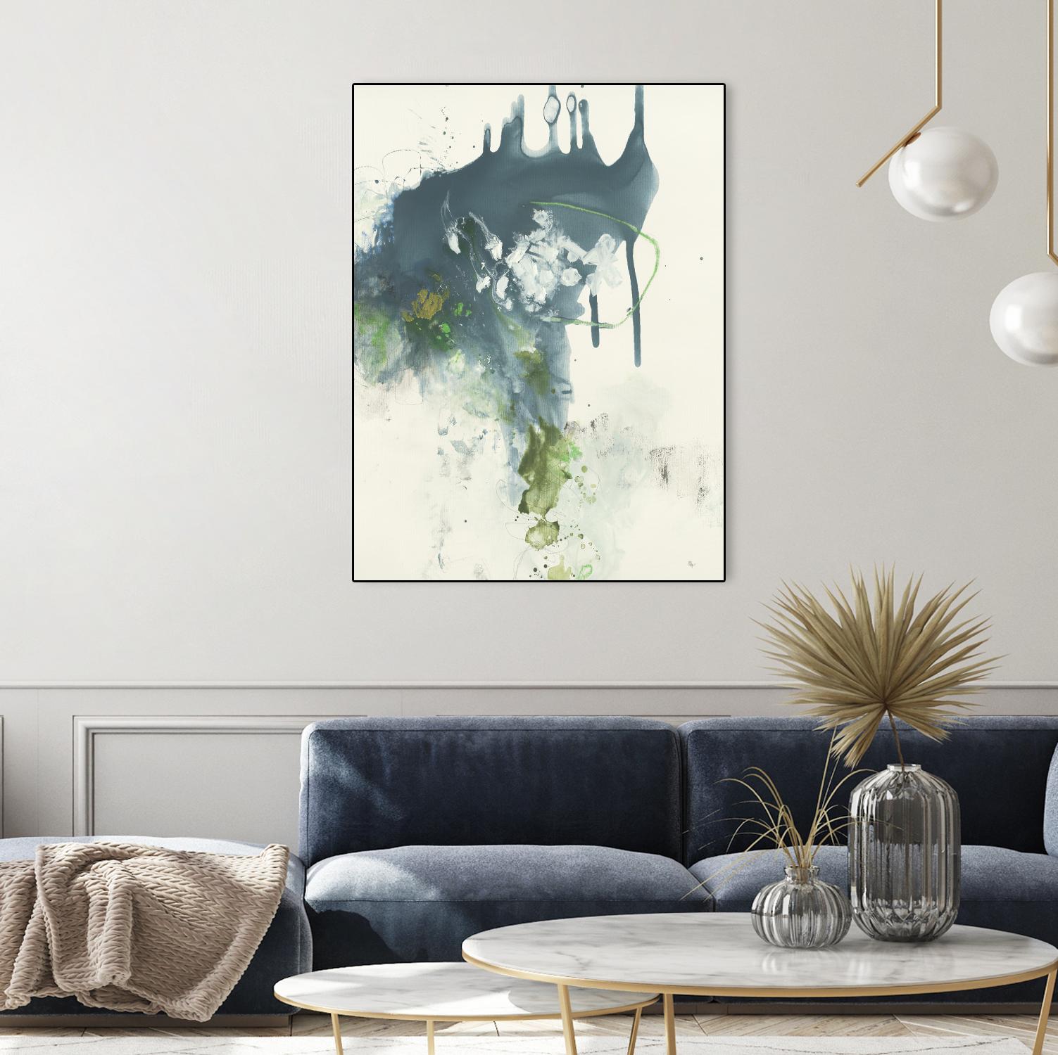 Consequence I by Lisa Ridgers on GIANT ART - grays, greens abstract