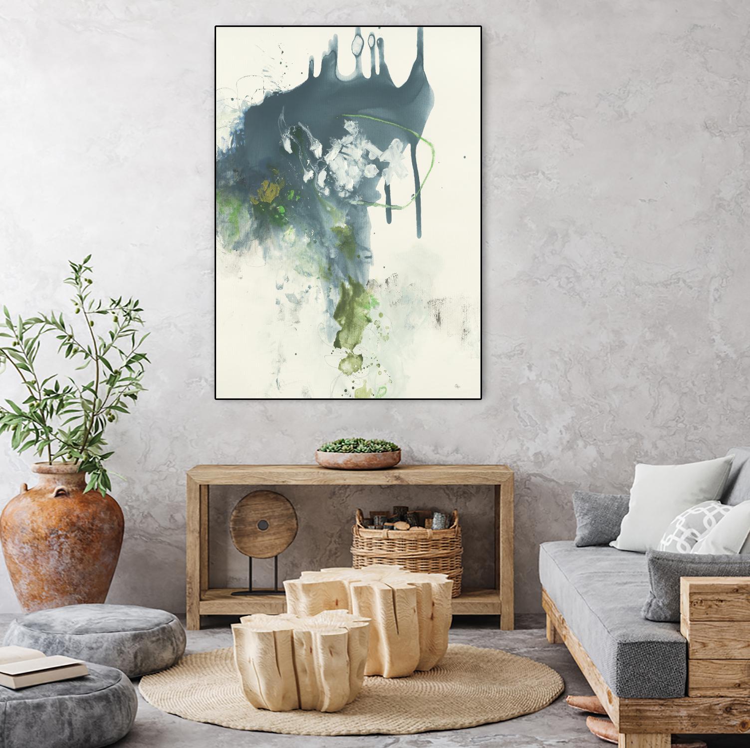 Consequence I by Lisa Ridgers on GIANT ART - grays, greens abstract