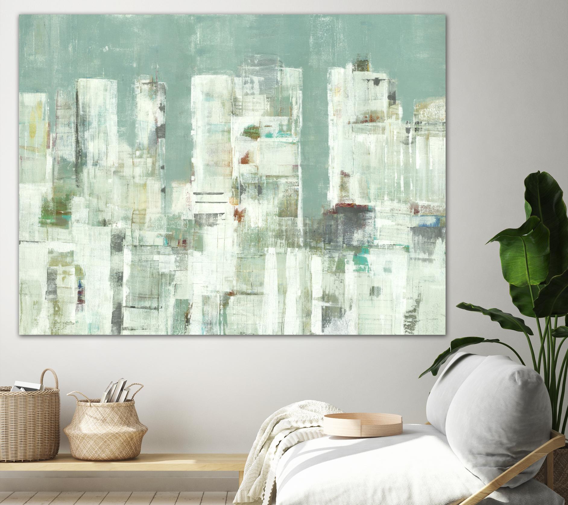 Skyline II by Lisa Ridgers on GIANT ART - greens cityscapes