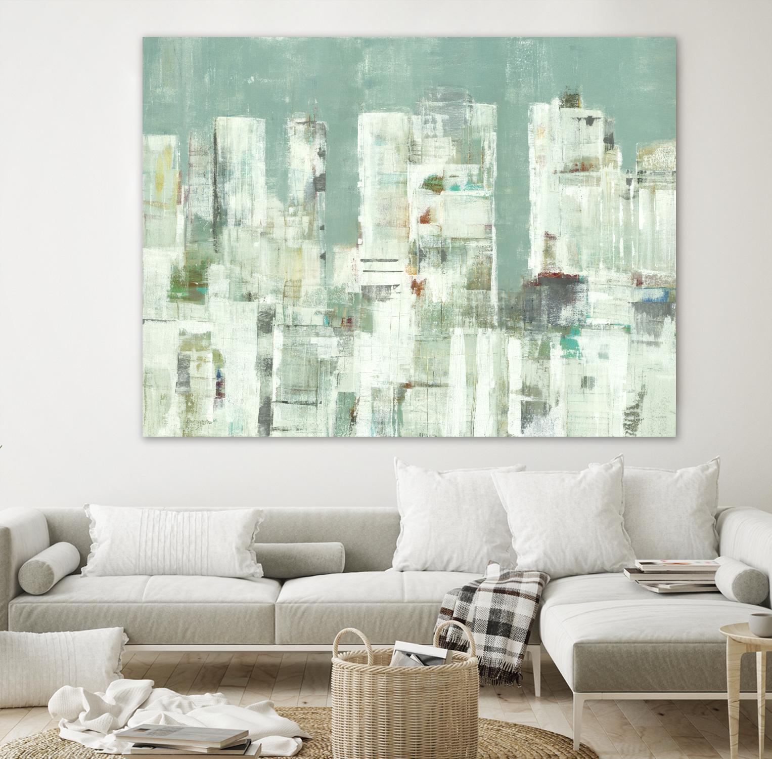 Skyline II by Lisa Ridgers on GIANT ART - greens cityscapes