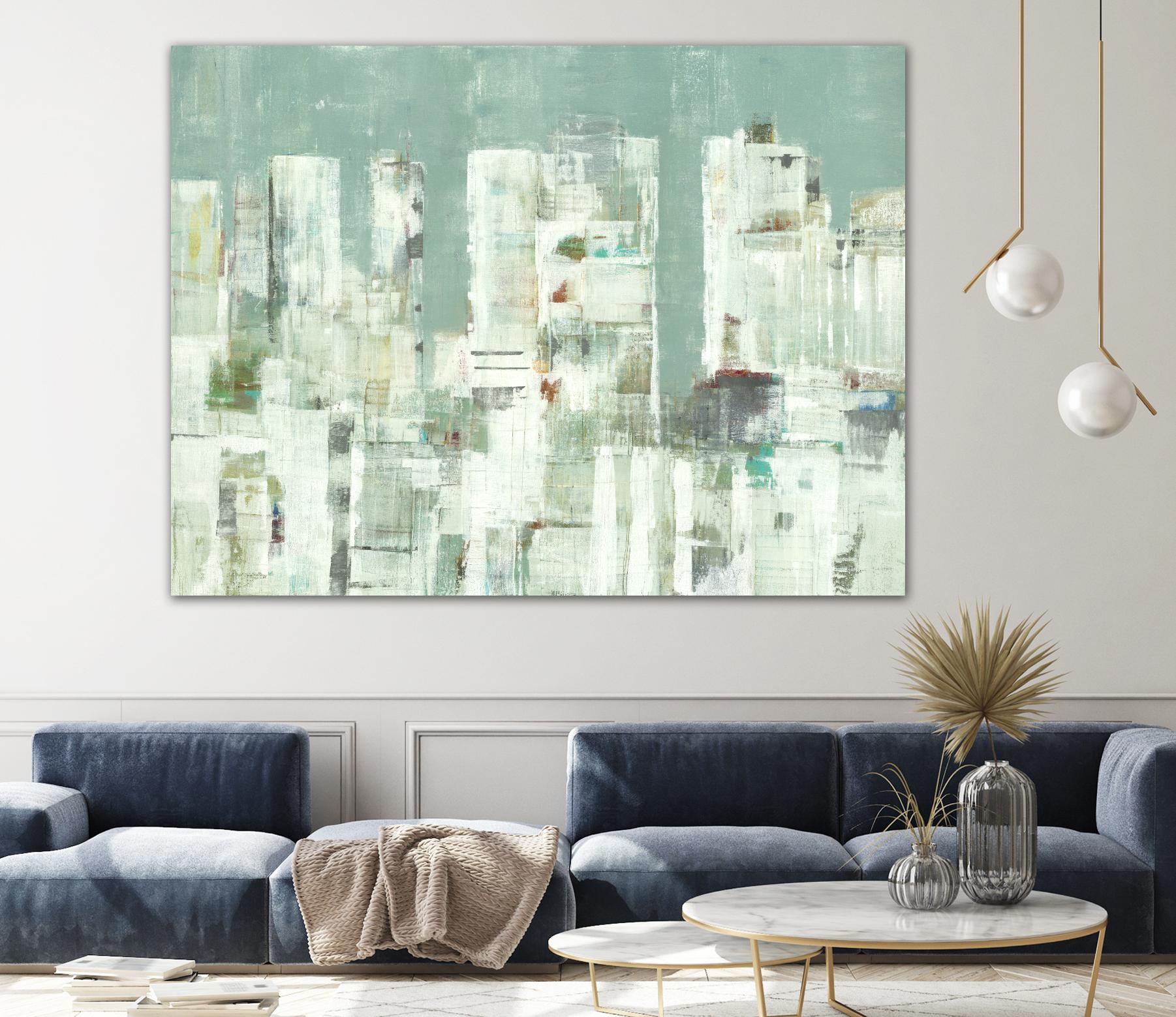 Skyline II by Lisa Ridgers on GIANT ART - greens cityscapes