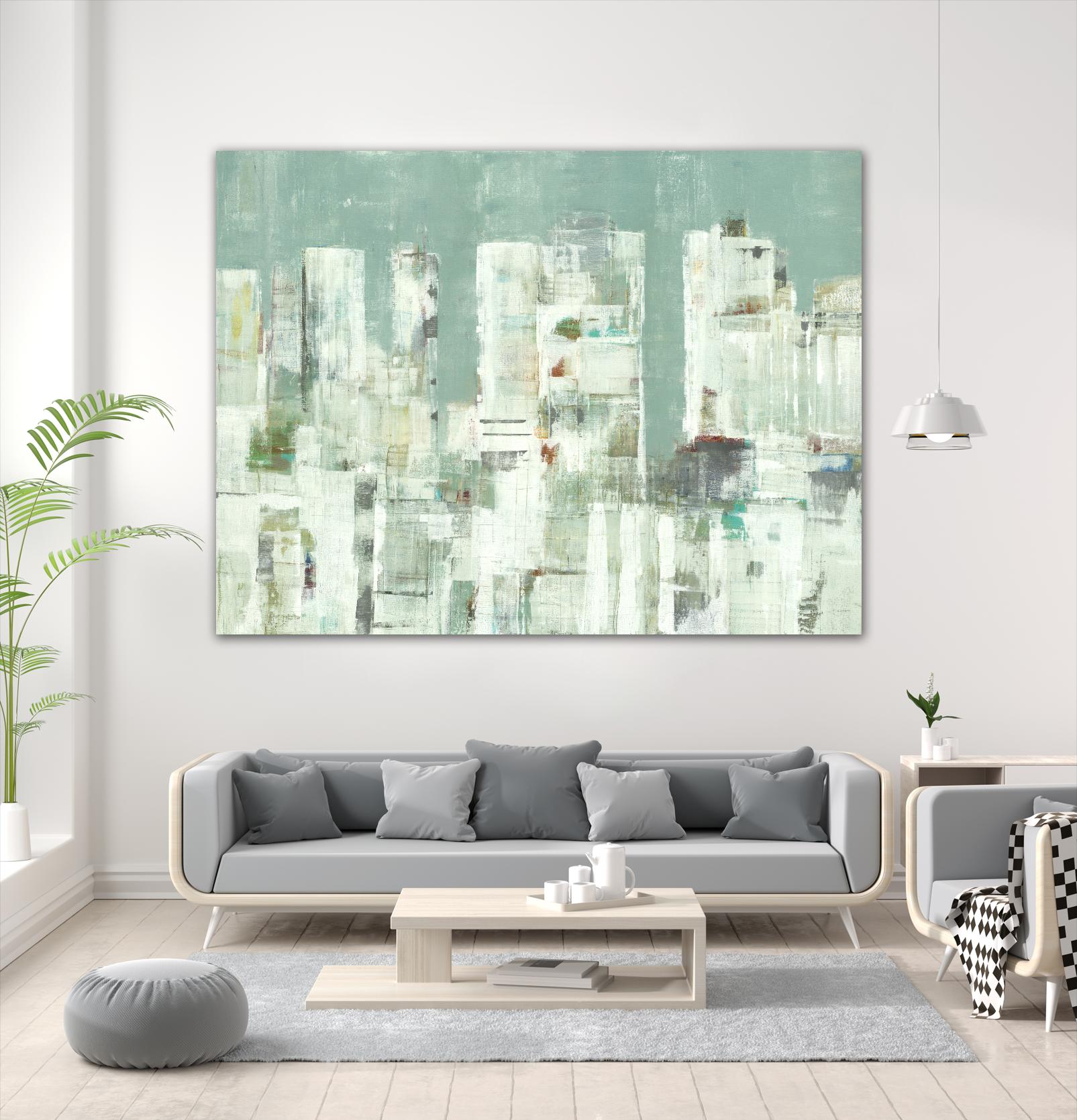 Skyline II by Lisa Ridgers on GIANT ART - greens cityscapes