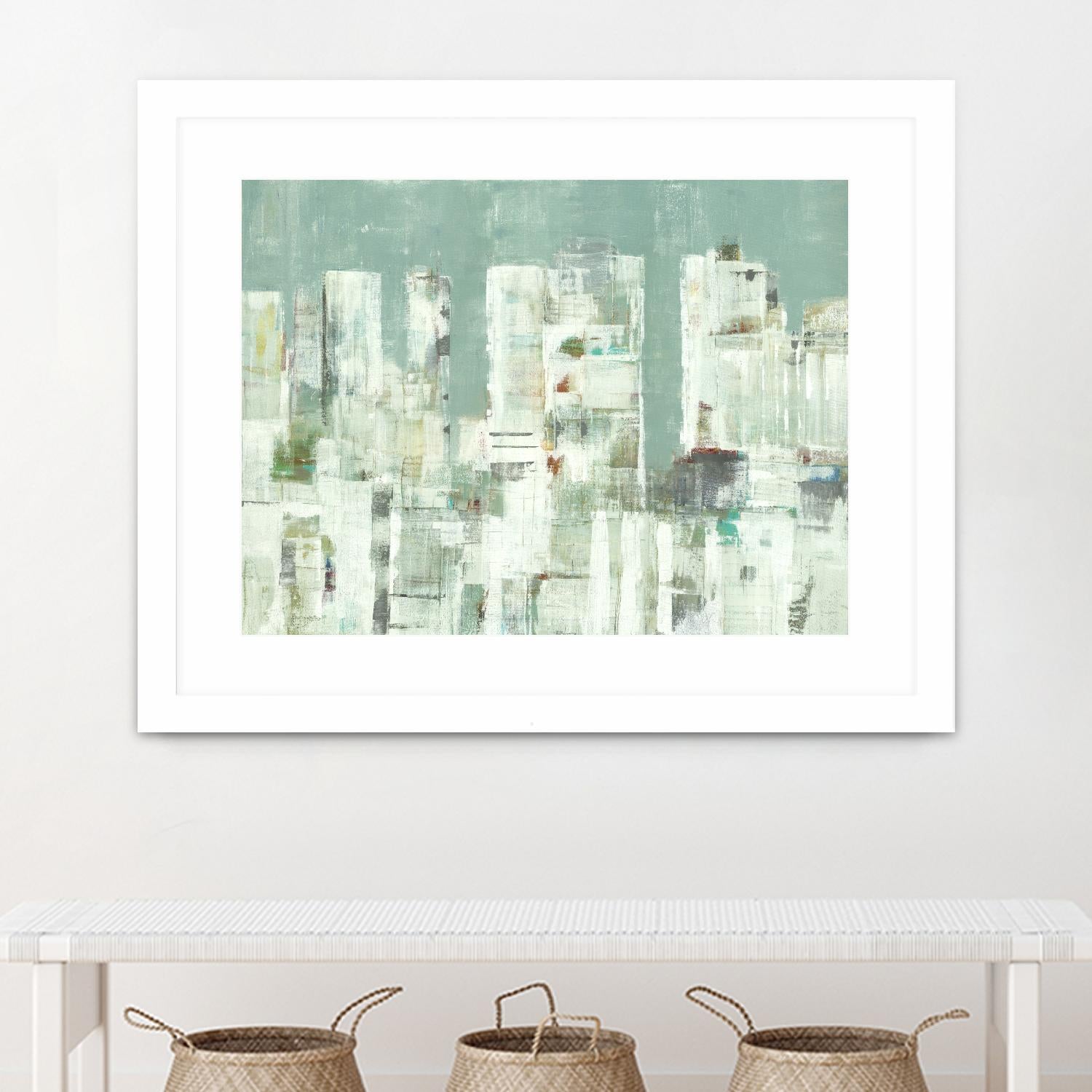 Skyline II by Lisa Ridgers on GIANT ART - greens cityscapes