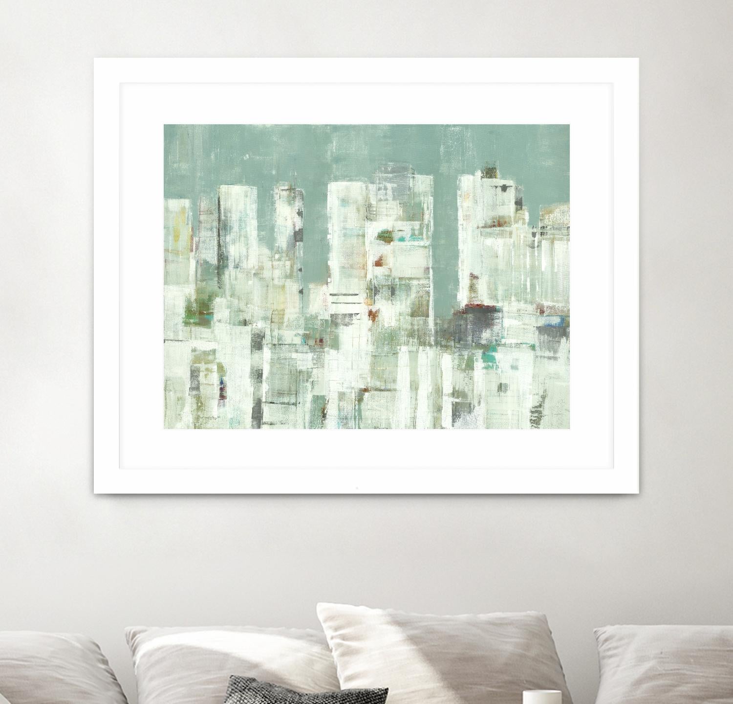 Skyline II by Lisa Ridgers on GIANT ART - greens cityscapes