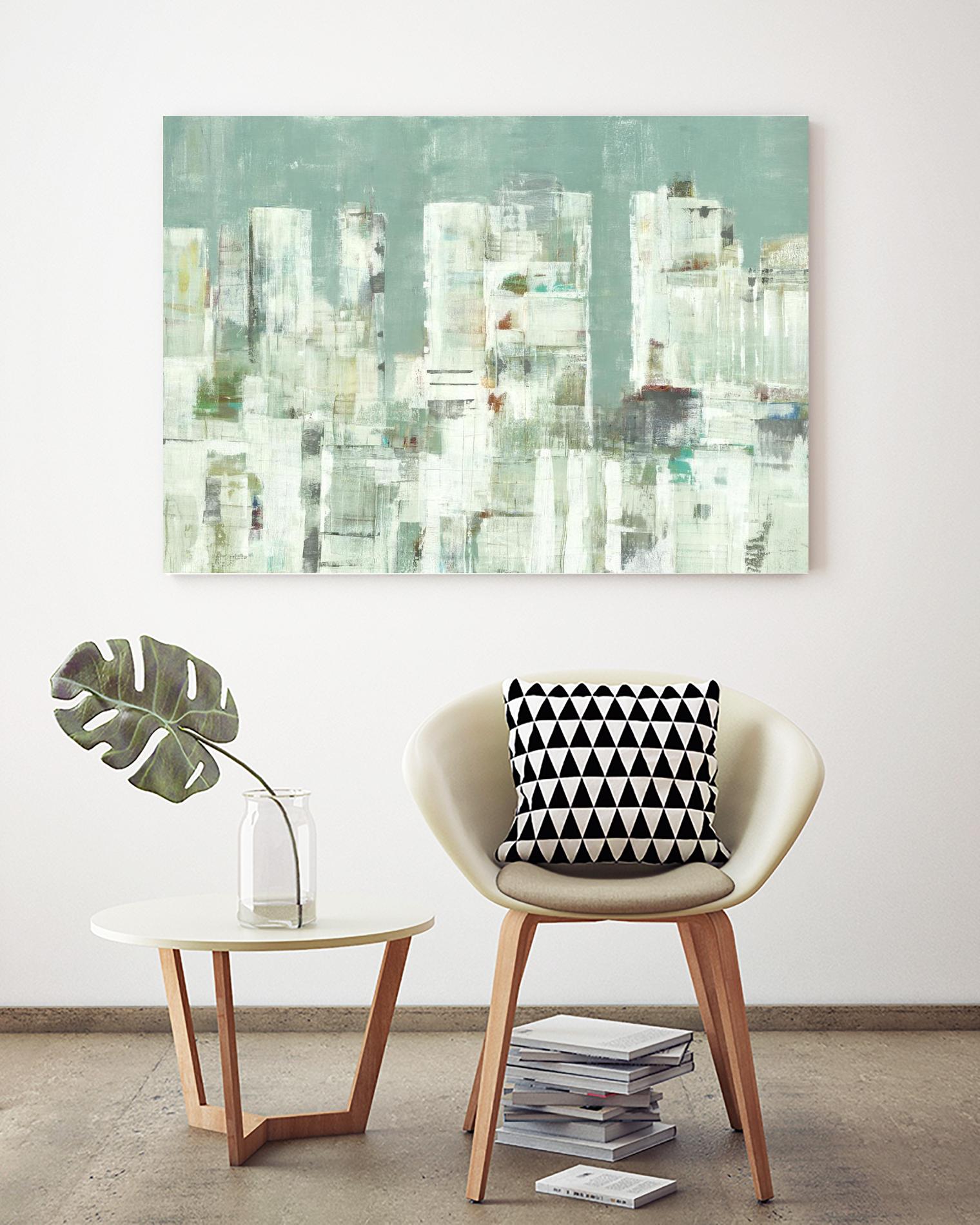 Skyline II by Lisa Ridgers on GIANT ART - greens cityscapes