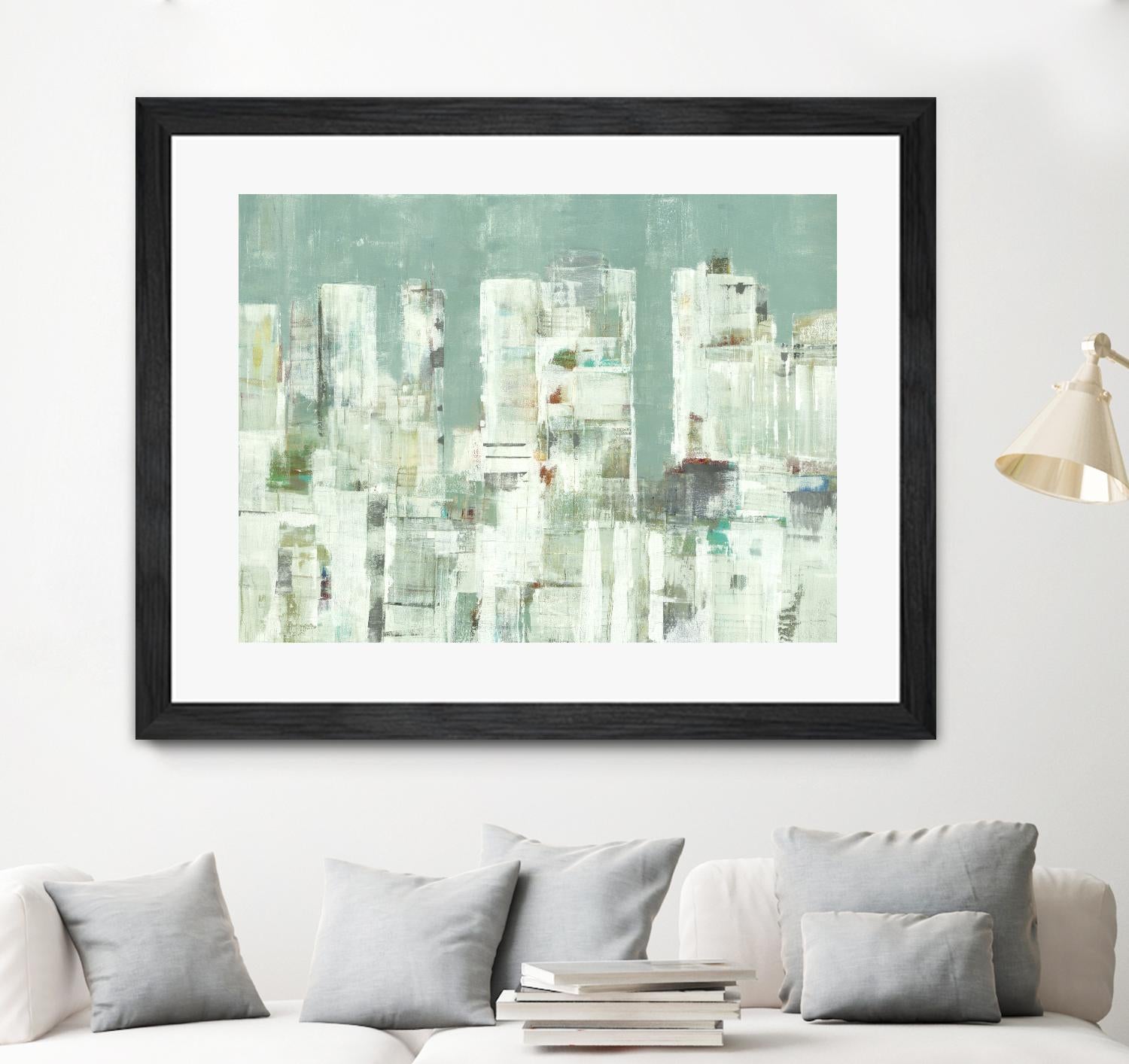 Skyline II by Lisa Ridgers on GIANT ART - greens cityscapes