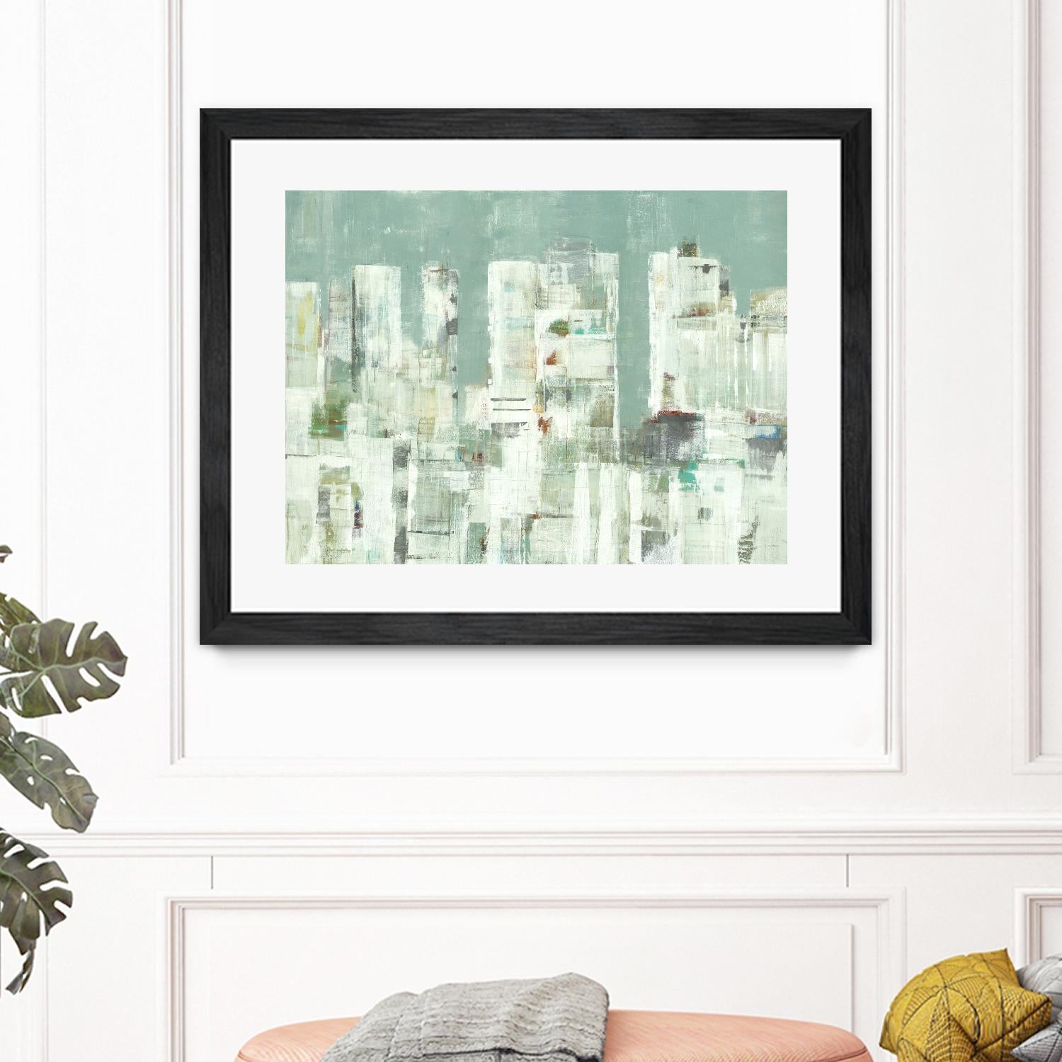 Skyline II by Lisa Ridgers on GIANT ART - greens cityscapes