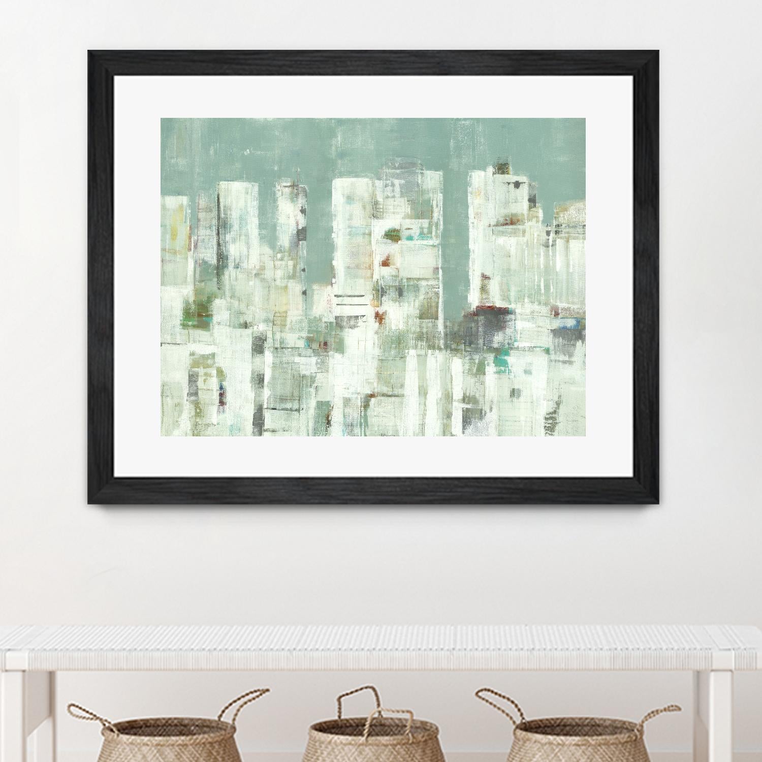 Skyline II by Lisa Ridgers on GIANT ART - greens cityscapes