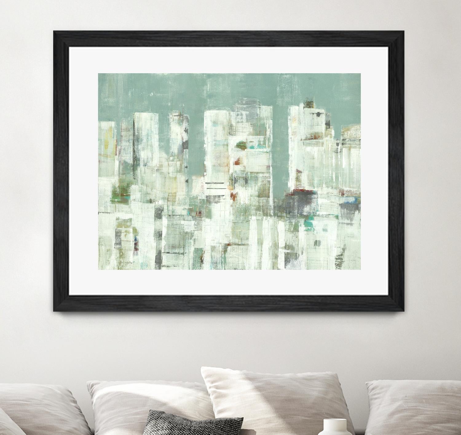 Skyline II by Lisa Ridgers on GIANT ART - greens cityscapes