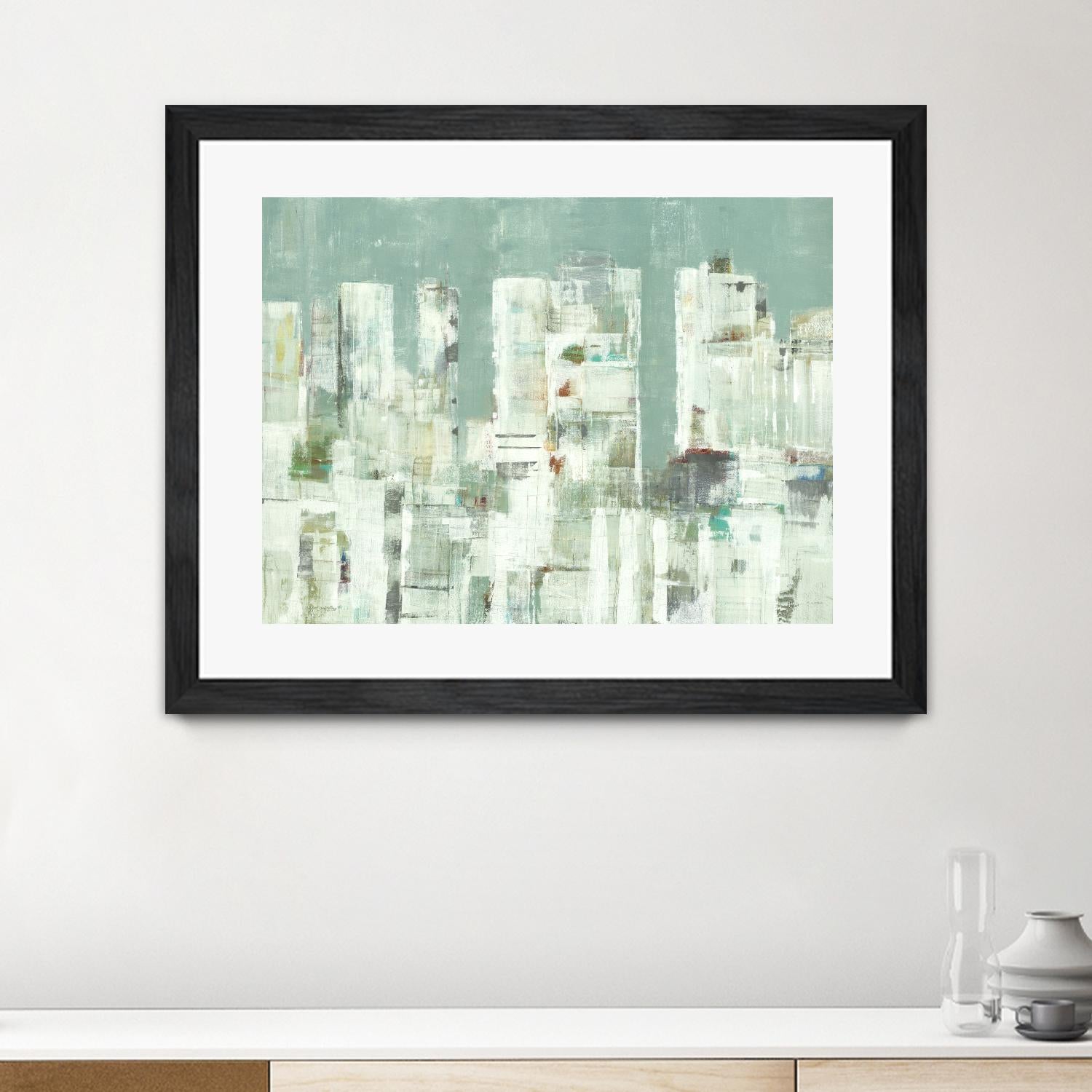 Skyline II by Lisa Ridgers on GIANT ART - greens cityscapes