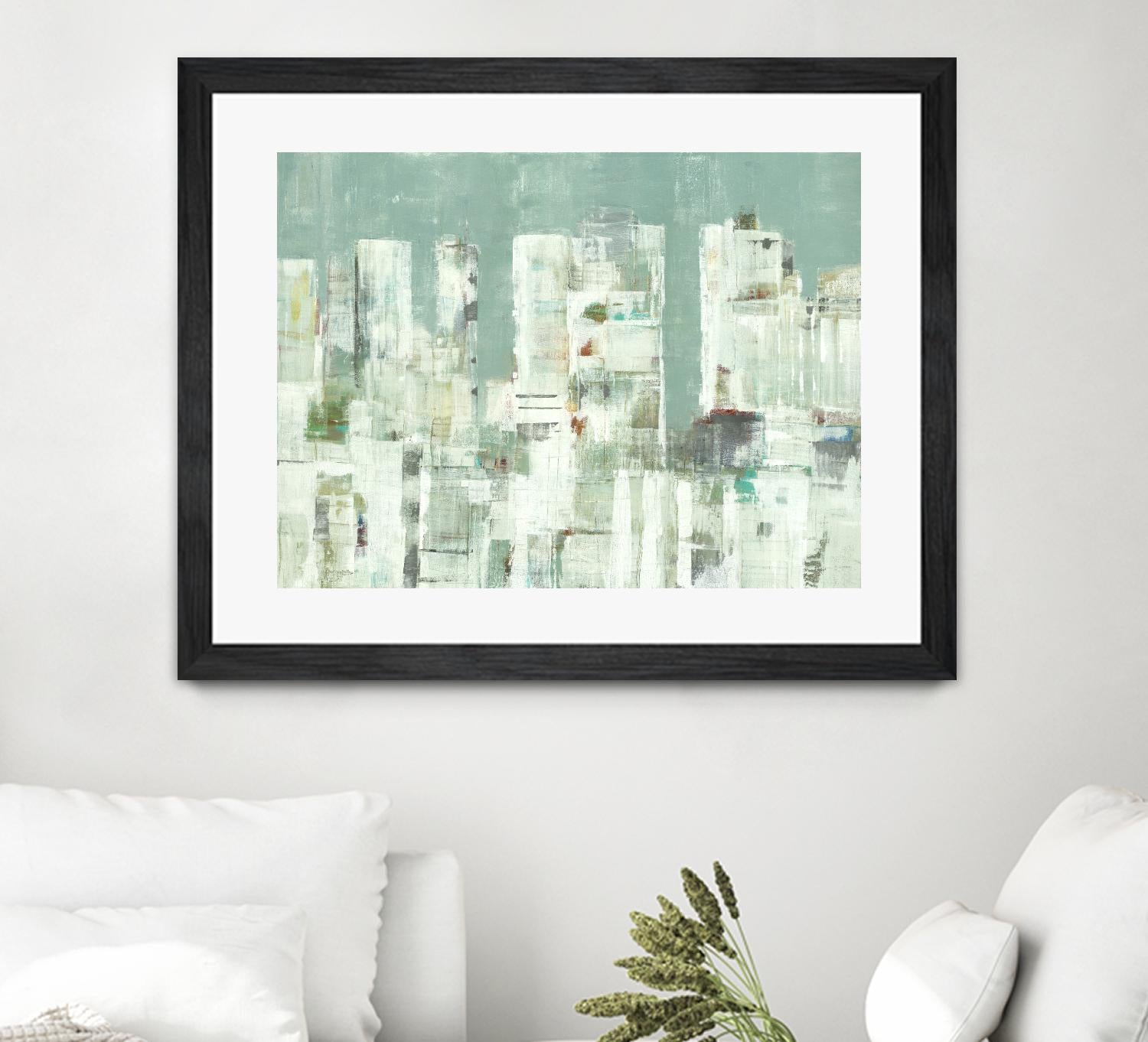 Skyline II by Lisa Ridgers on GIANT ART - greens cityscapes