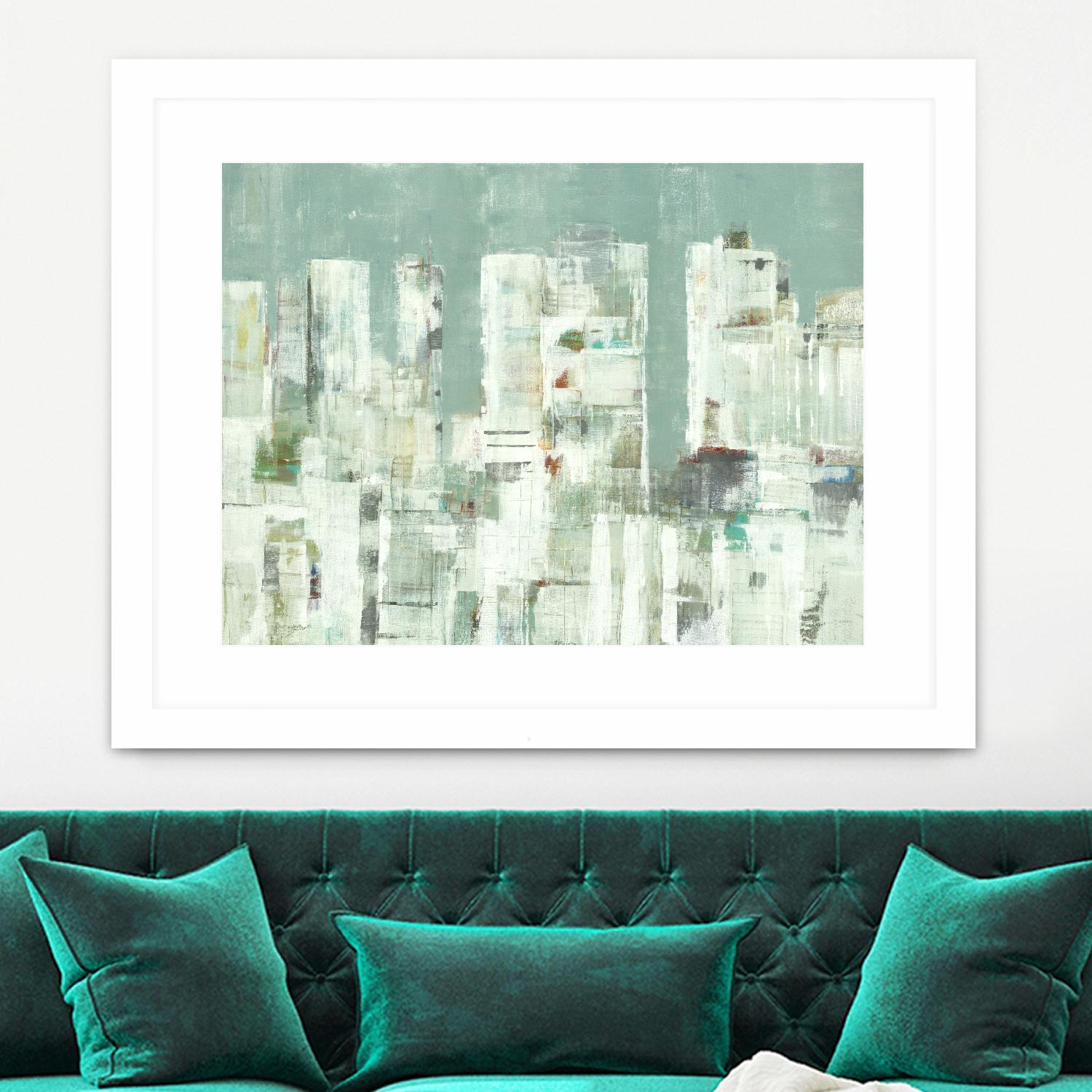 Skyline II by Lisa Ridgers on GIANT ART - greens cityscapes