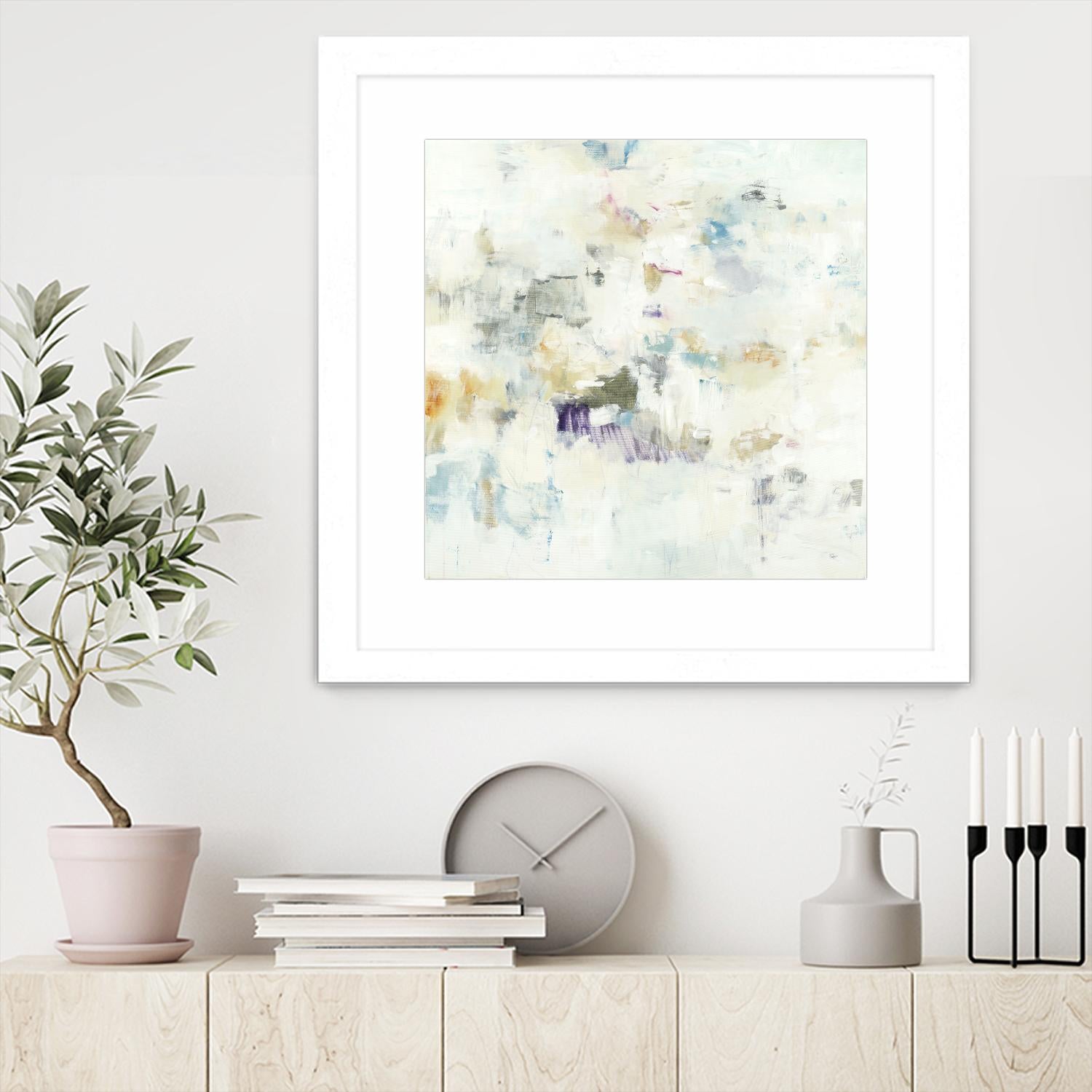Off the Wall by Lisa Ridgers on GIANT ART - whites & creams abstract