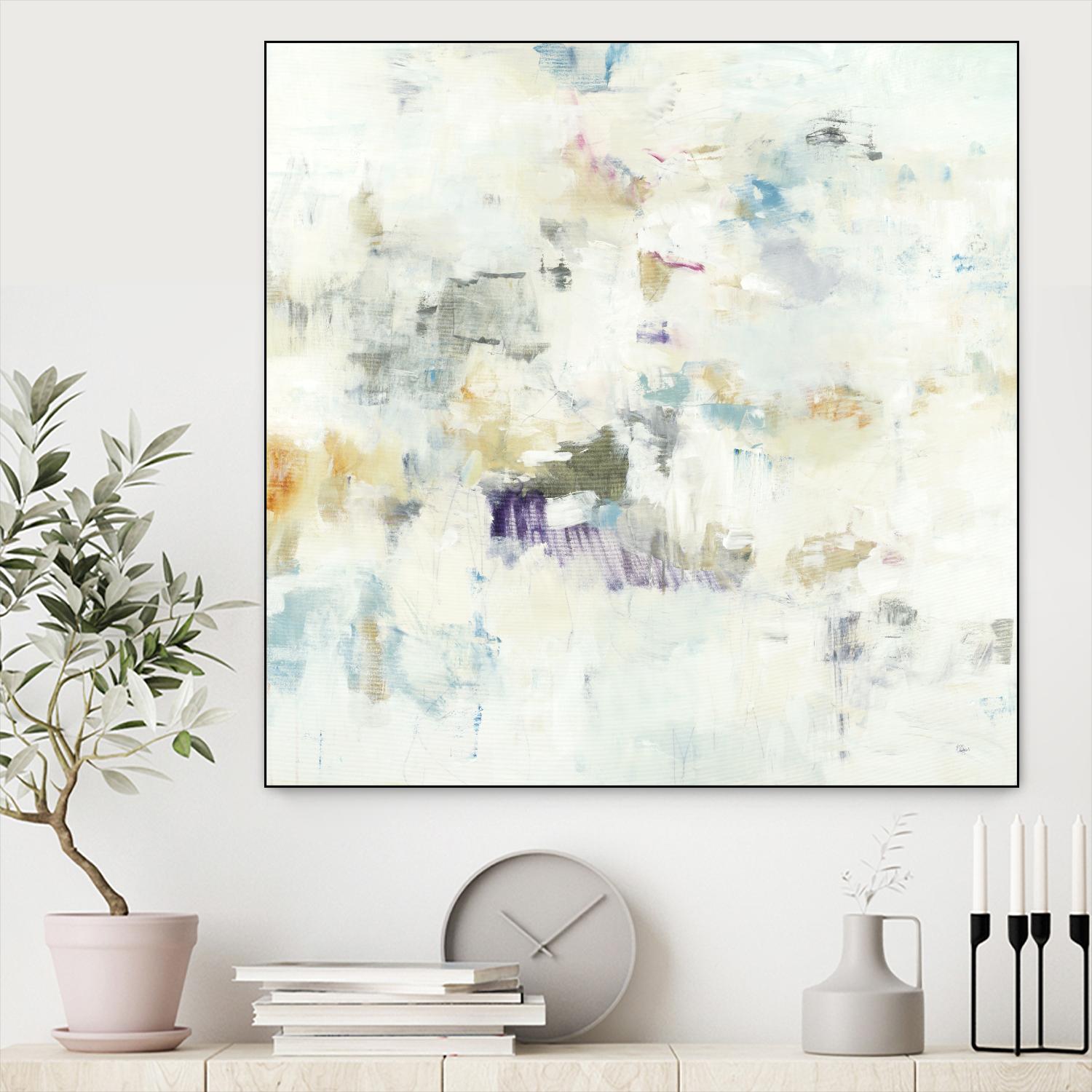 Off the Wall by Lisa Ridgers on GIANT ART - whites & creams abstract