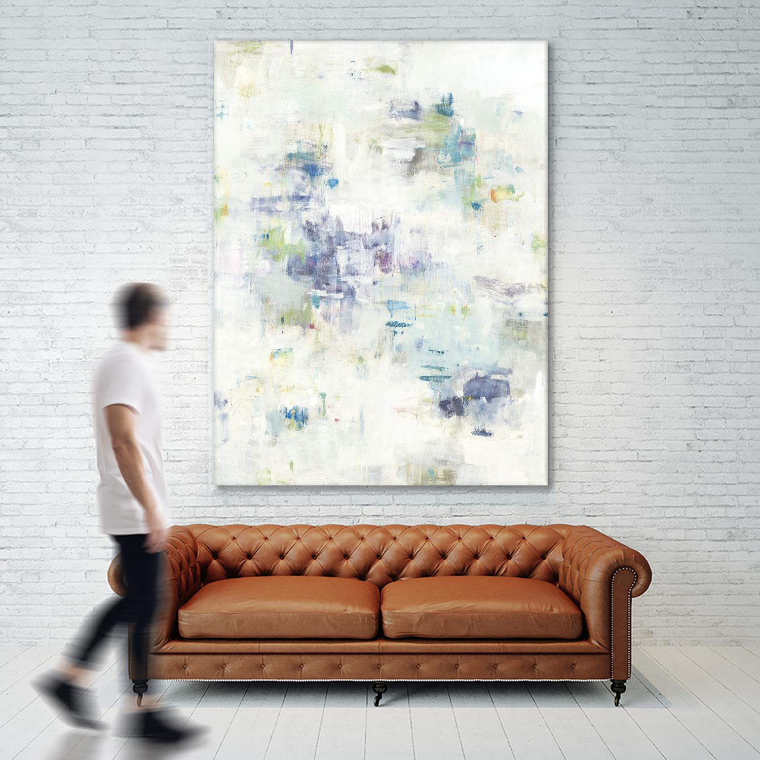 Wait Right Here II by Lisa Ridgers on GIANT ART - greens, blues abstract