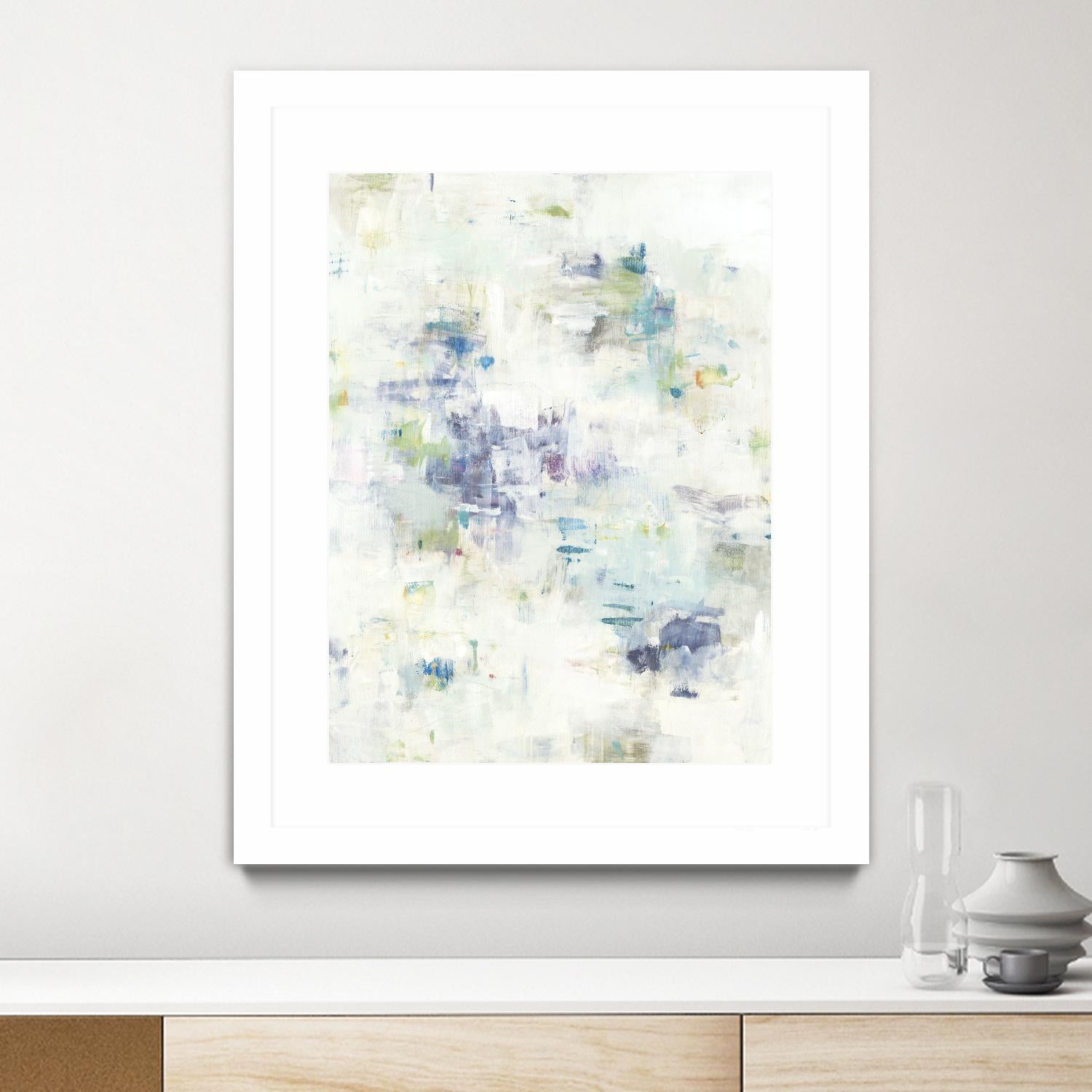 Wait Right Here II by Lisa Ridgers on GIANT ART - greens, blues abstract