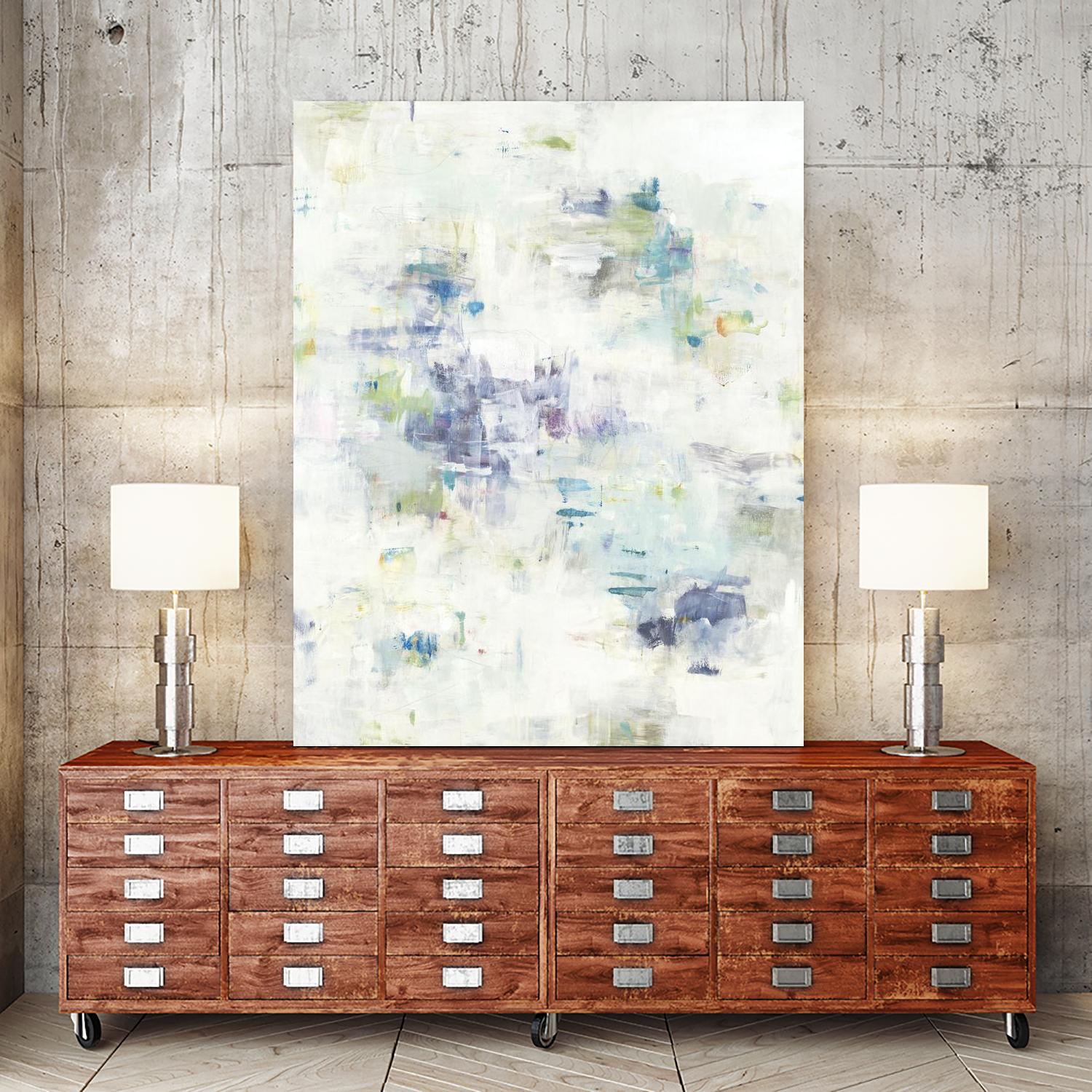 Wait Right Here II by Lisa Ridgers on GIANT ART - greens, blues abstract