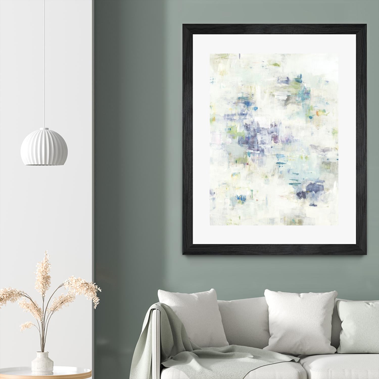 Wait Right Here II by Lisa Ridgers on GIANT ART - greens, blues abstract