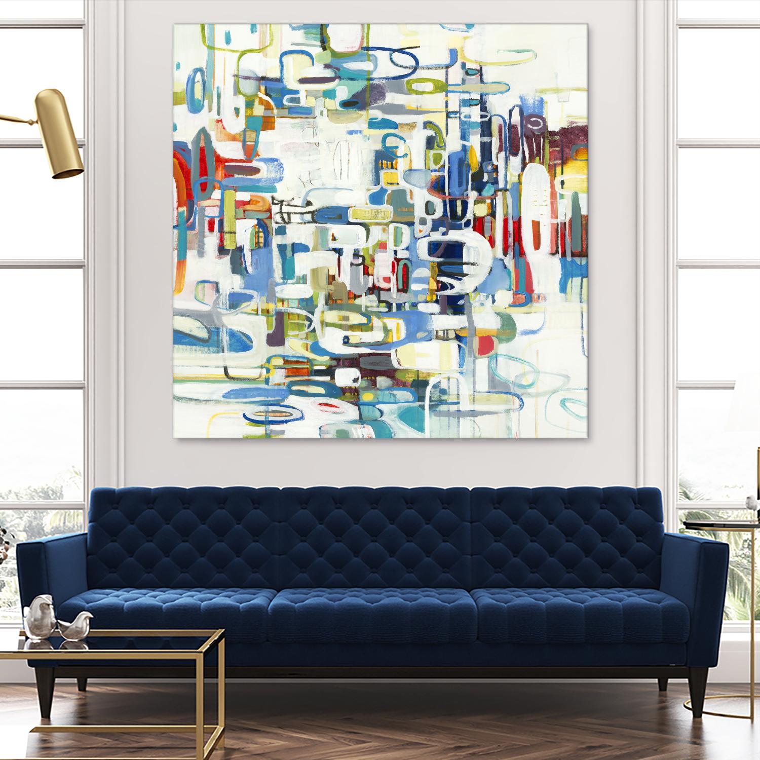 Retroactive by Lisa Ridgers on GIANT ART - blues, greens abstract