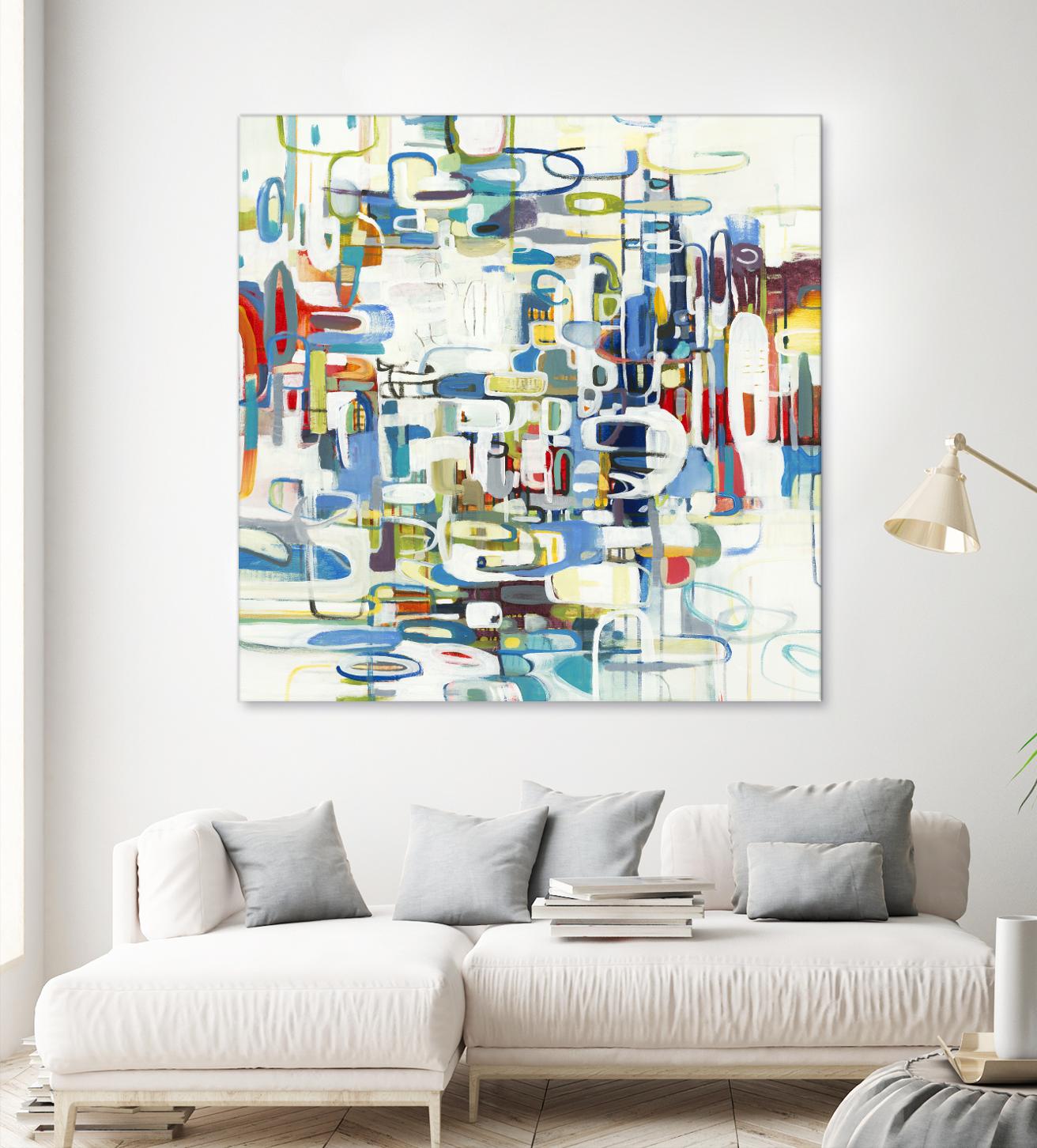 Retroactive by Lisa Ridgers on GIANT ART - blues, greens abstract