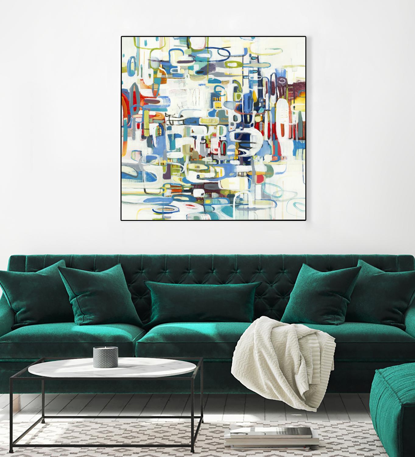 Retroactive by Lisa Ridgers on GIANT ART - blues, greens abstract