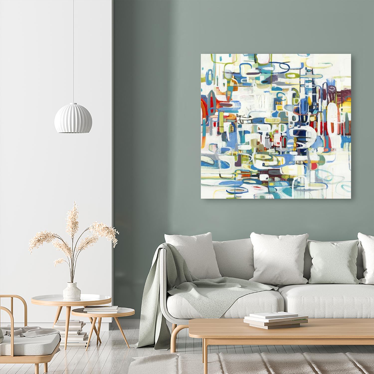 Retroactive by Lisa Ridgers on GIANT ART - blues, greens abstract