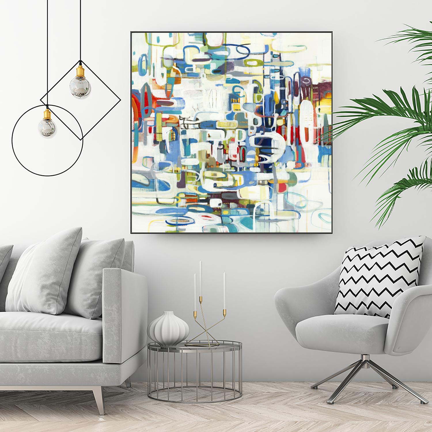 Retroactive by Lisa Ridgers on GIANT ART - blues, greens abstract