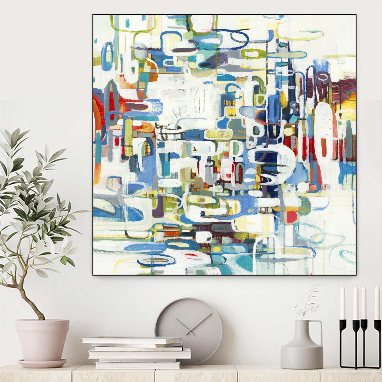 Retroactive by Lisa Ridgers on GIANT ART - blues, greens abstract