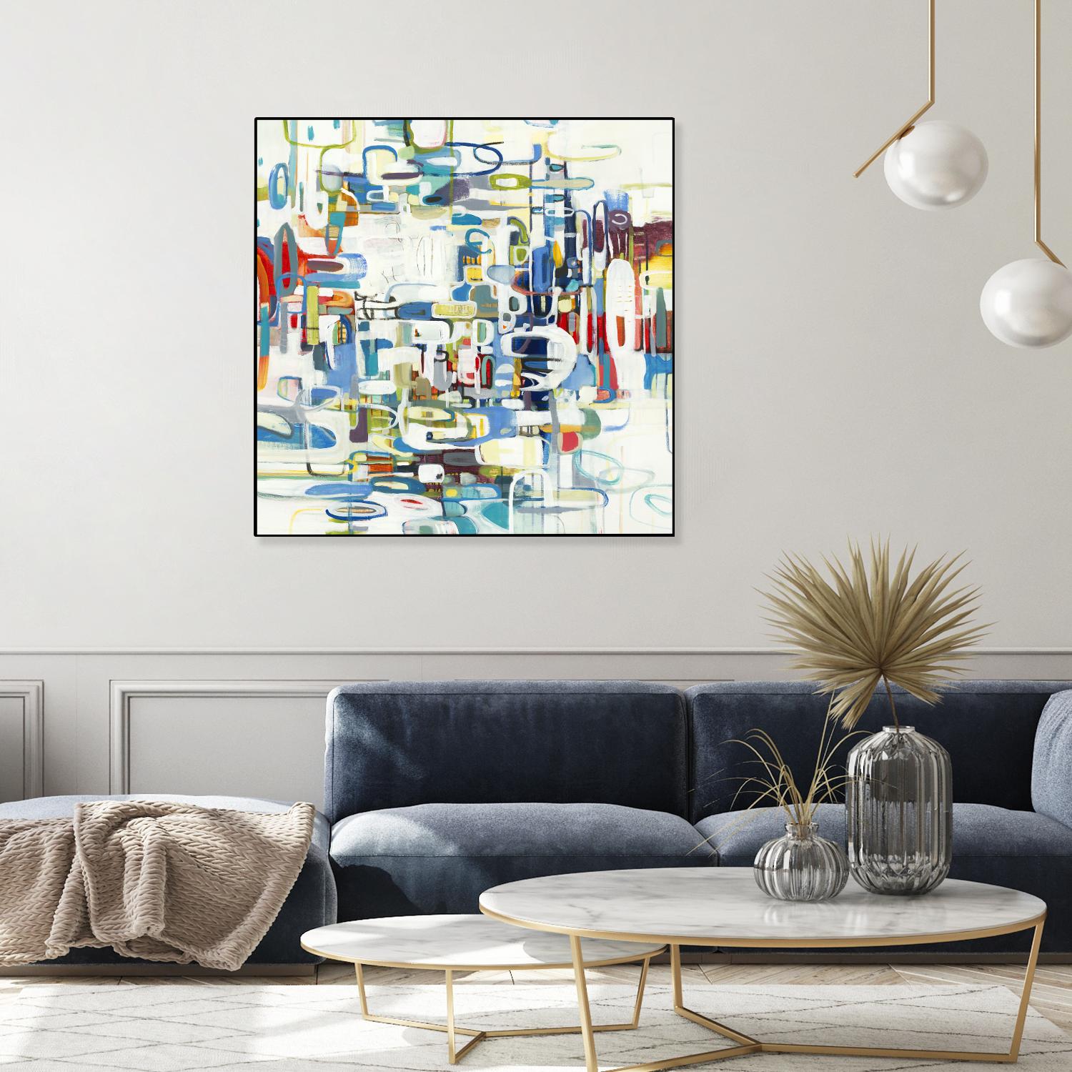 Retroactive by Lisa Ridgers on GIANT ART - blues, greens abstract