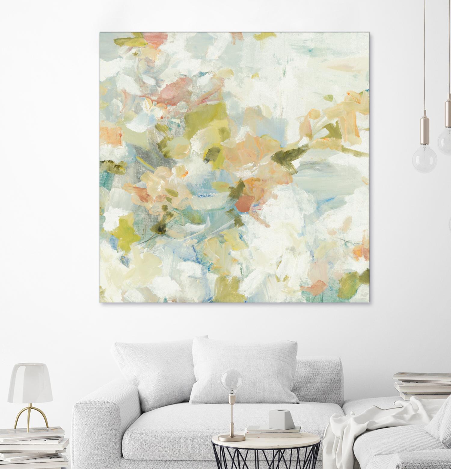 Rhythm & Flow V1 by Lisa Ridgers on GIANT ART - greens geometric shapes