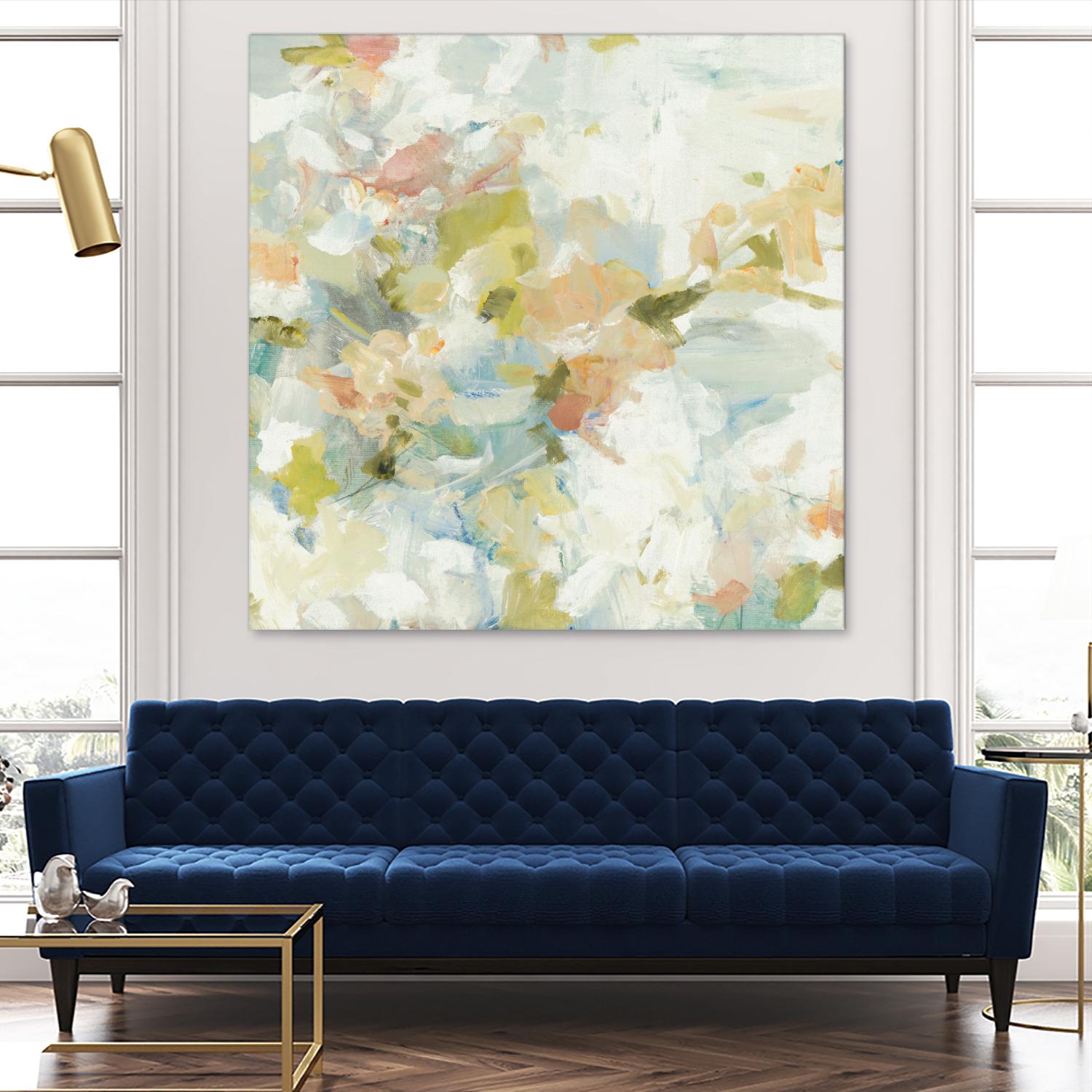 Rhythm & Flow V1 by Lisa Ridgers on GIANT ART - greens geometric shapes