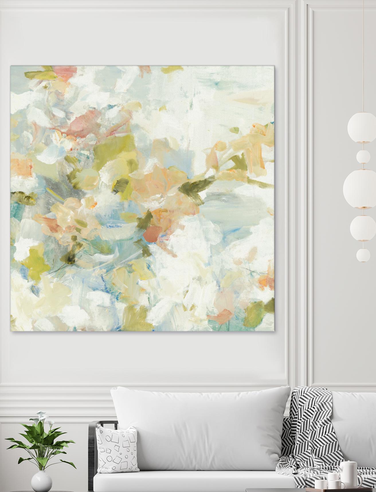 Rhythm & Flow V1 by Lisa Ridgers on GIANT ART - greens geometric shapes