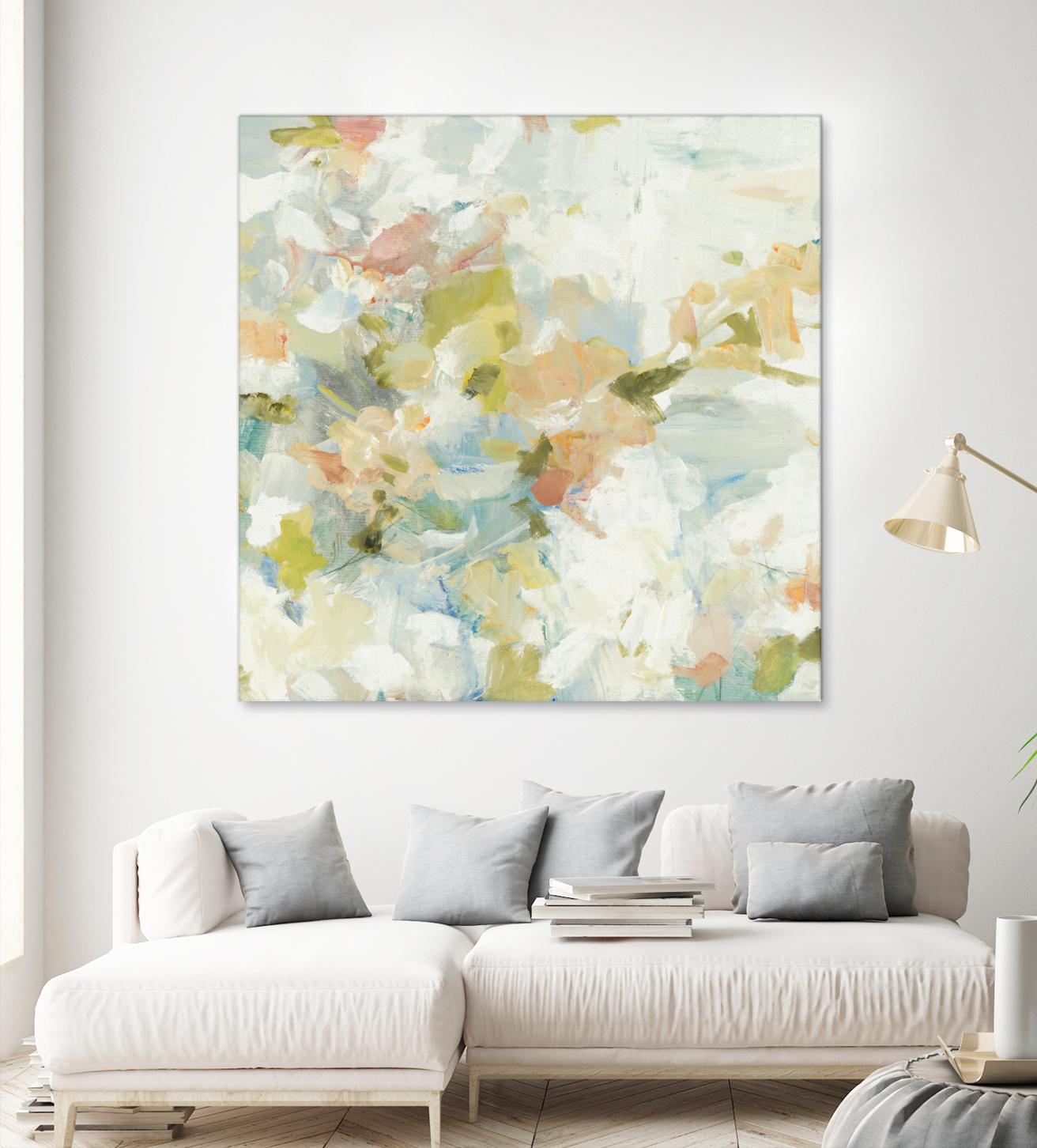 Rhythm & Flow V1 by Lisa Ridgers on GIANT ART - greens geometric shapes