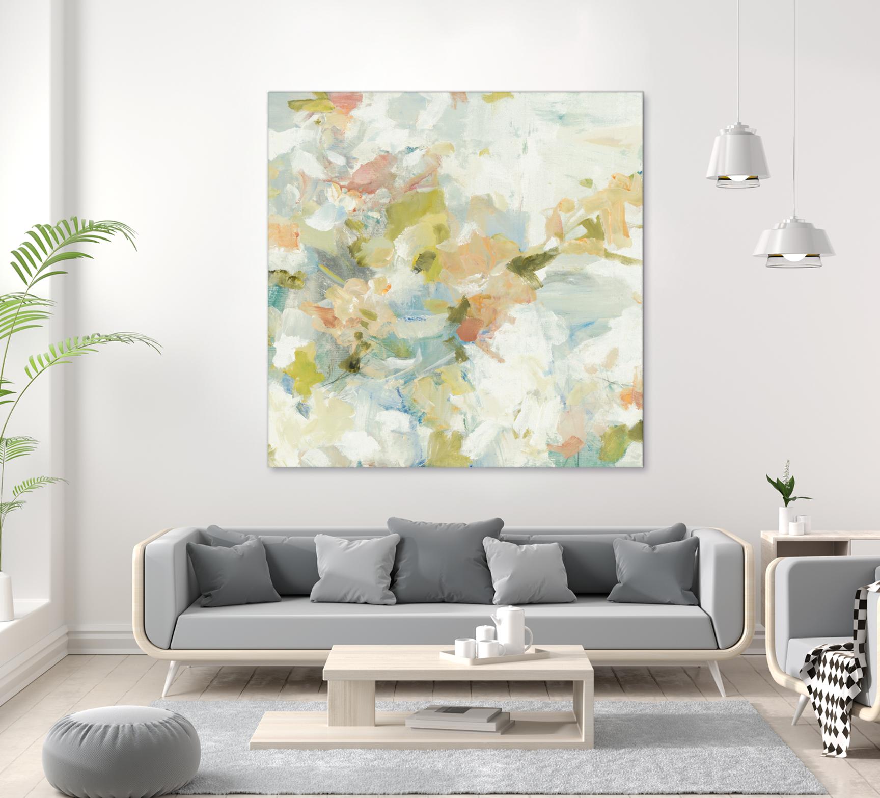 Rhythm & Flow V1 by Lisa Ridgers on GIANT ART - greens geometric shapes