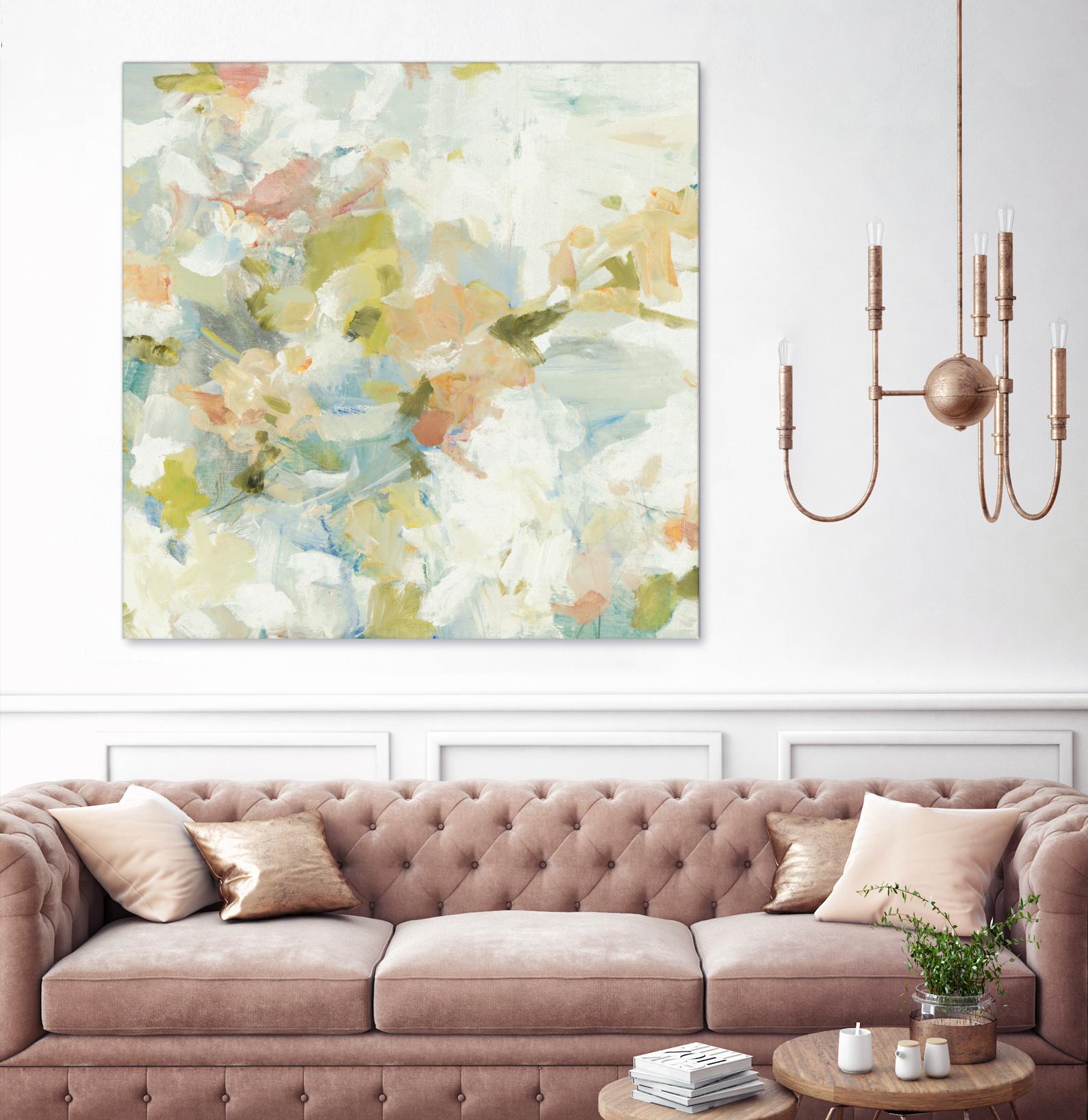 Rhythm & Flow V1 by Lisa Ridgers on GIANT ART - greens geometric shapes