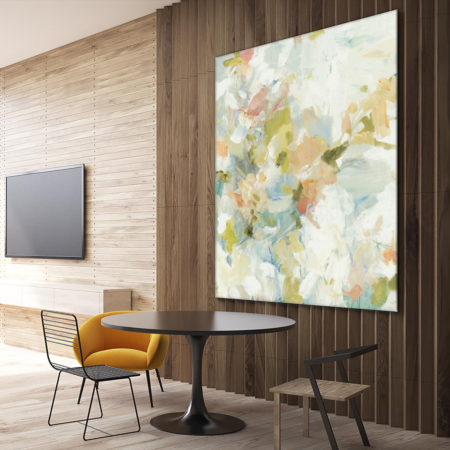 Rhythm & Flow V1 by Lisa Ridgers on GIANT ART - greens geometric shapes