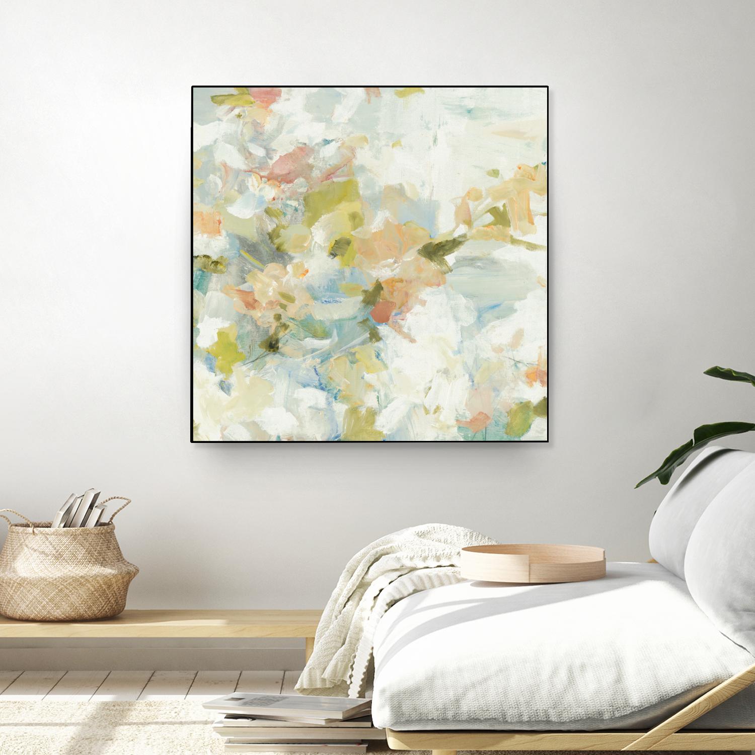 Rhythm & Flow V1 by Lisa Ridgers on GIANT ART - greens geometric shapes