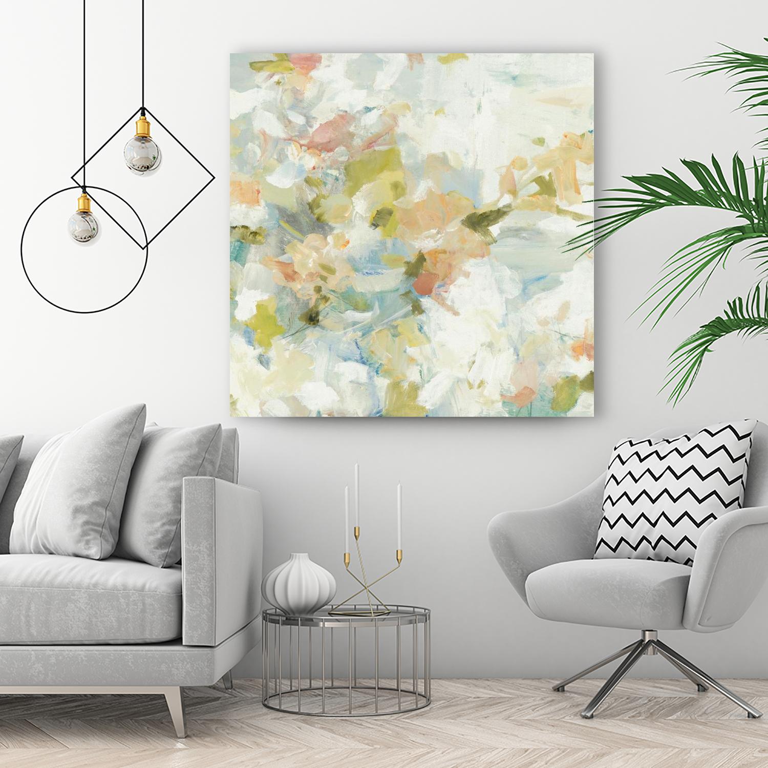 Rhythm & Flow V1 by Lisa Ridgers on GIANT ART - greens geometric shapes