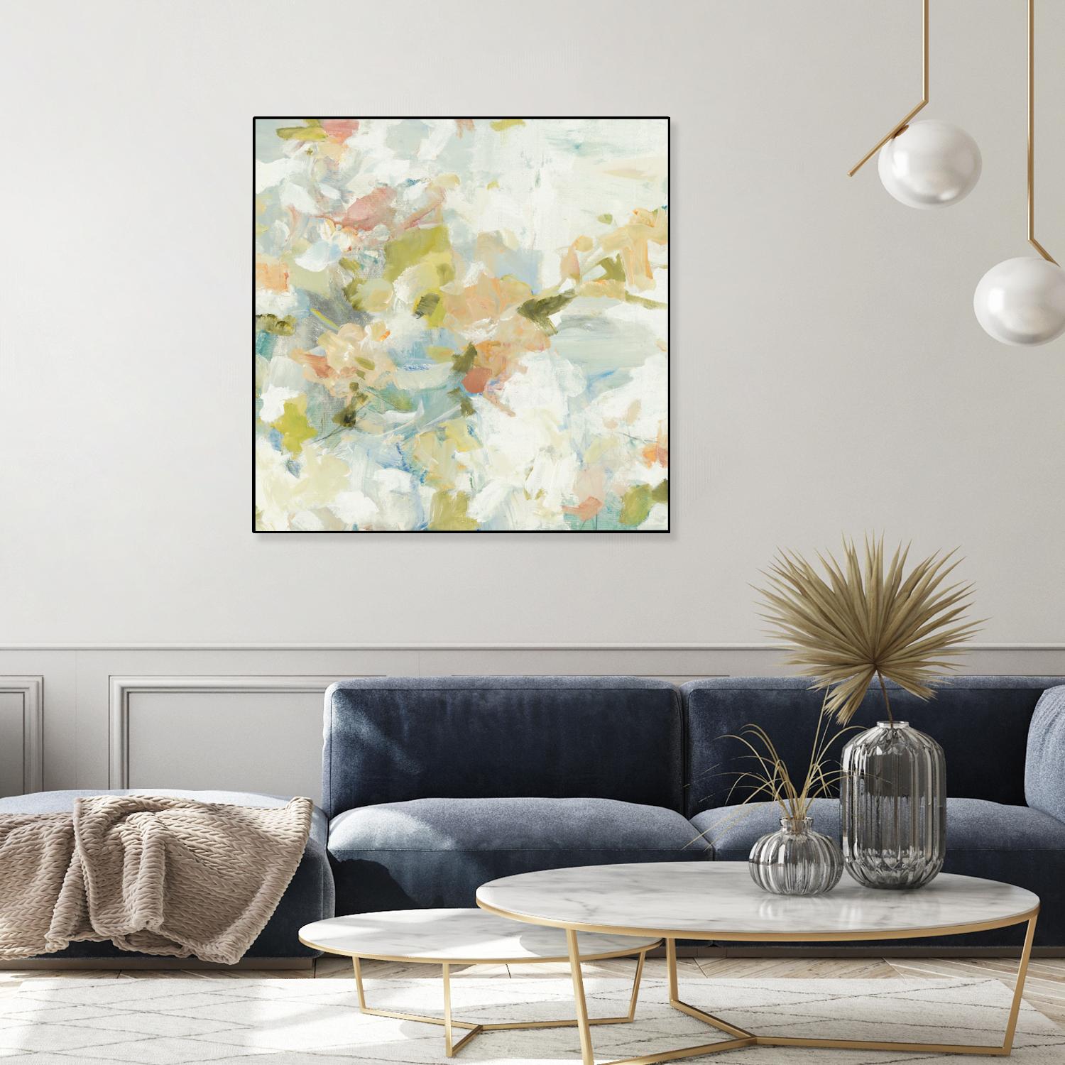 Rhythm & Flow V1 by Lisa Ridgers on GIANT ART - greens geometric shapes