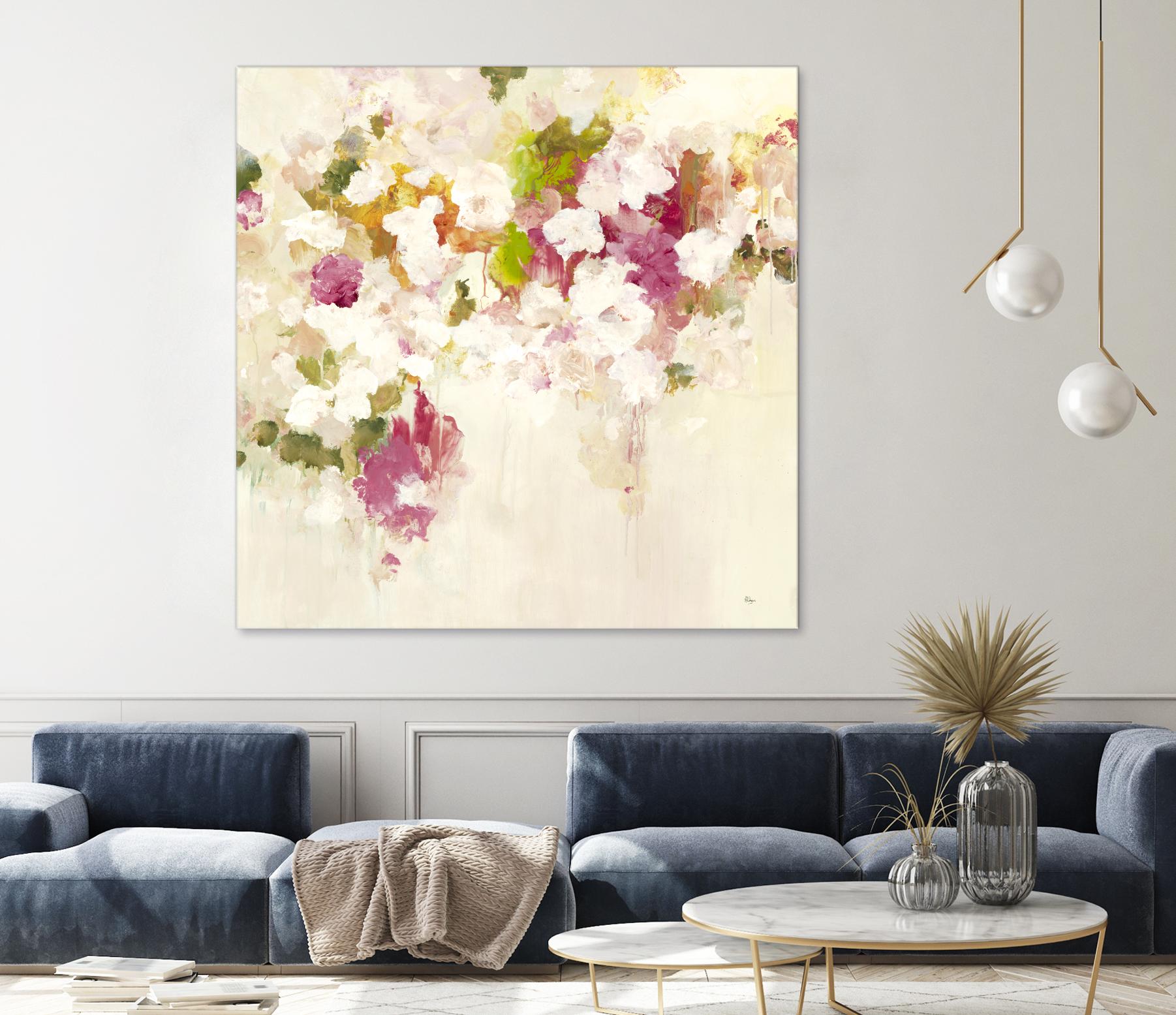 Floral Blush V2 by Lisa Ridgers on GIANT ART - whites & creams abstracted florals
