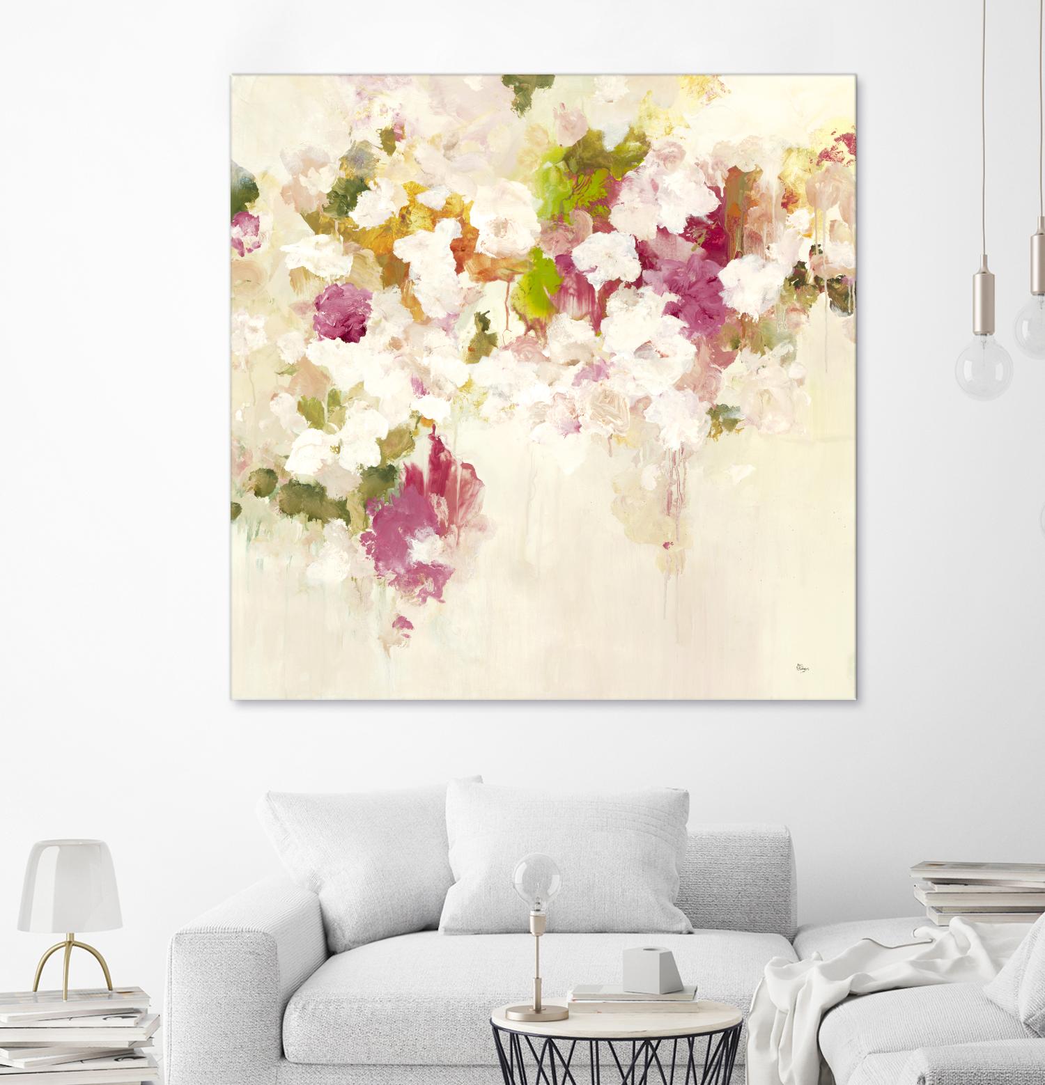 Floral Blush V2 by Lisa Ridgers on GIANT ART - whites & creams abstracted florals