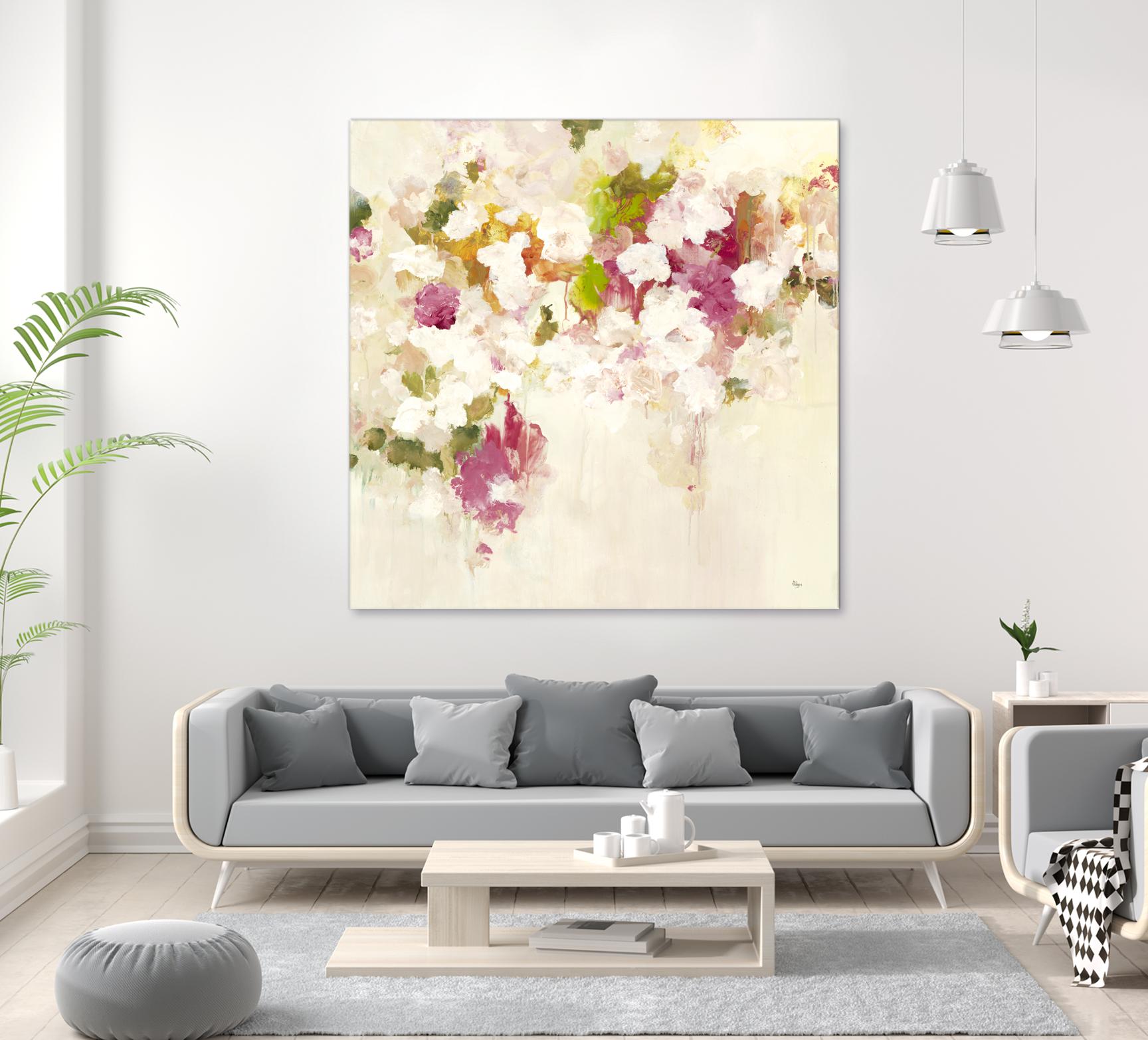 Floral Blush V2 by Lisa Ridgers on GIANT ART - whites & creams abstracted florals