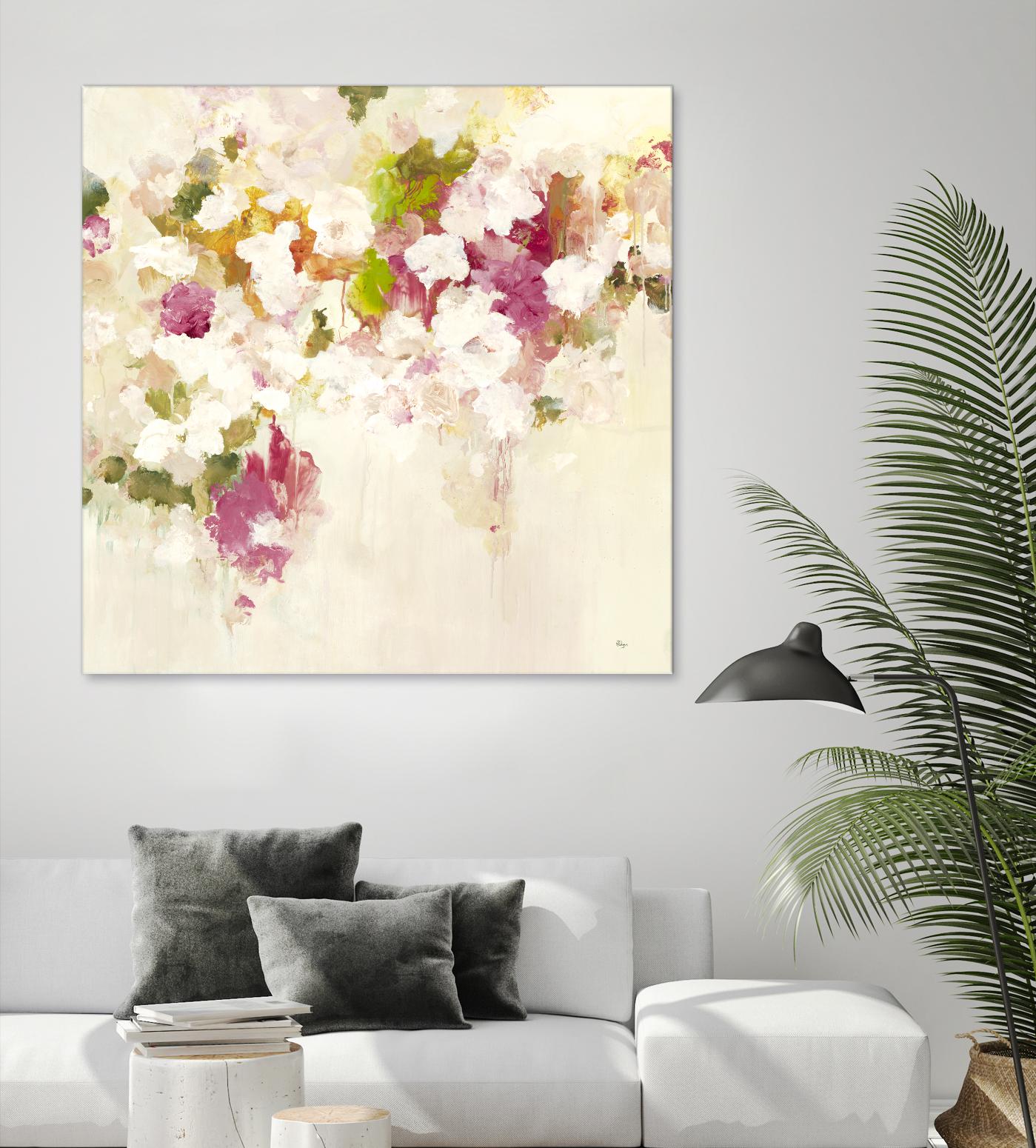 Floral Blush V2 by Lisa Ridgers on GIANT ART - whites & creams abstracted florals