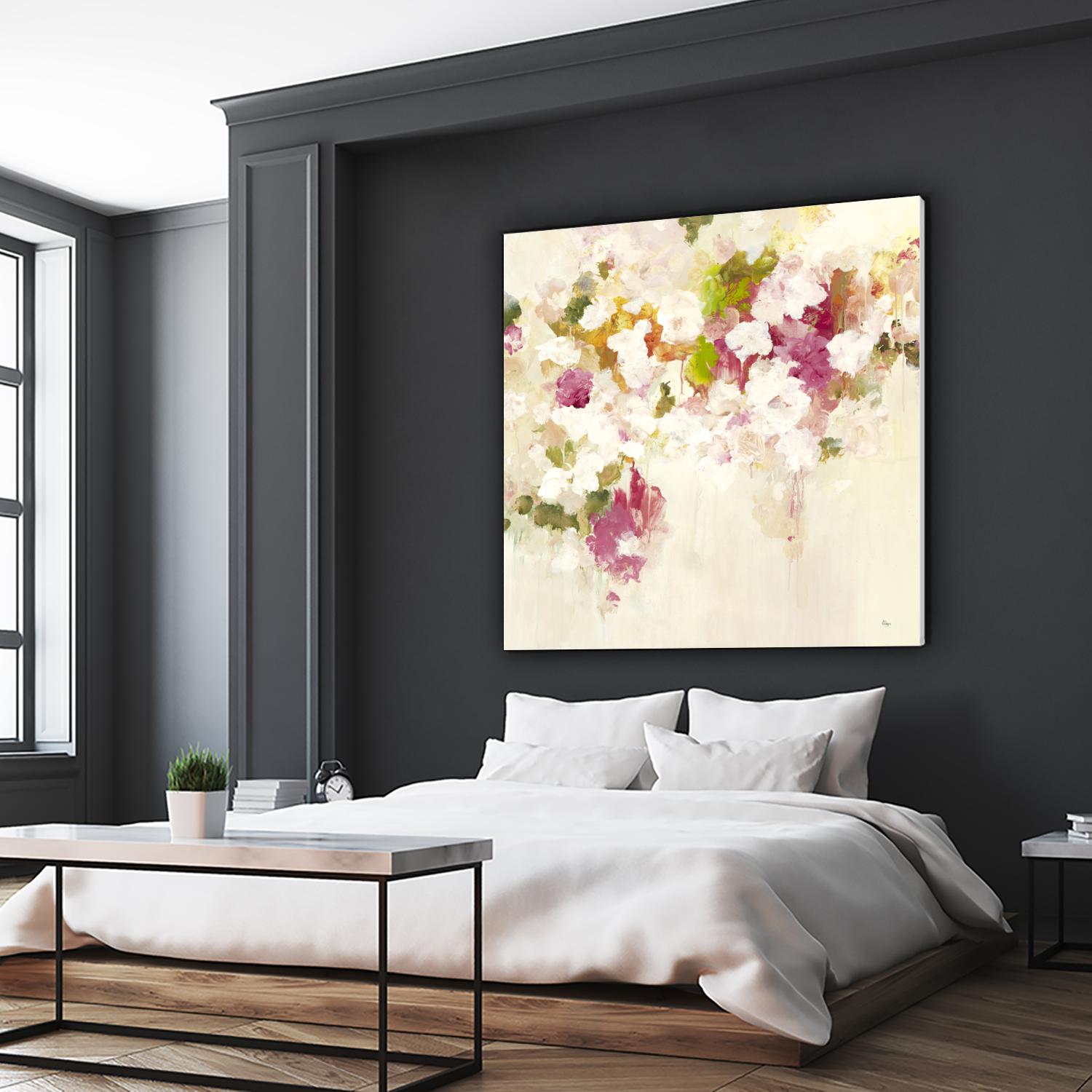 Floral Blush V2 by Lisa Ridgers on GIANT ART - whites & creams abstracted florals