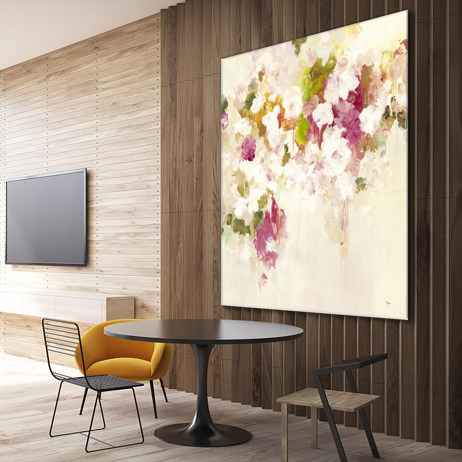 Floral Blush V2 by Lisa Ridgers on GIANT ART - whites & creams abstracted florals