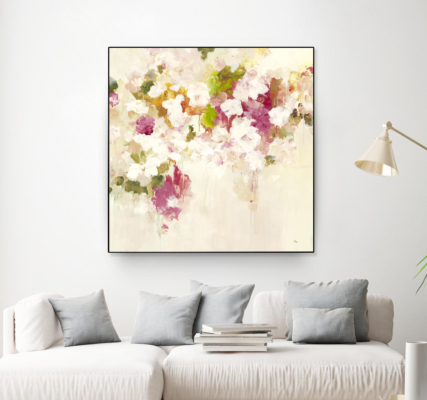 Floral Blush V2 by Lisa Ridgers on GIANT ART - whites & creams abstracted florals