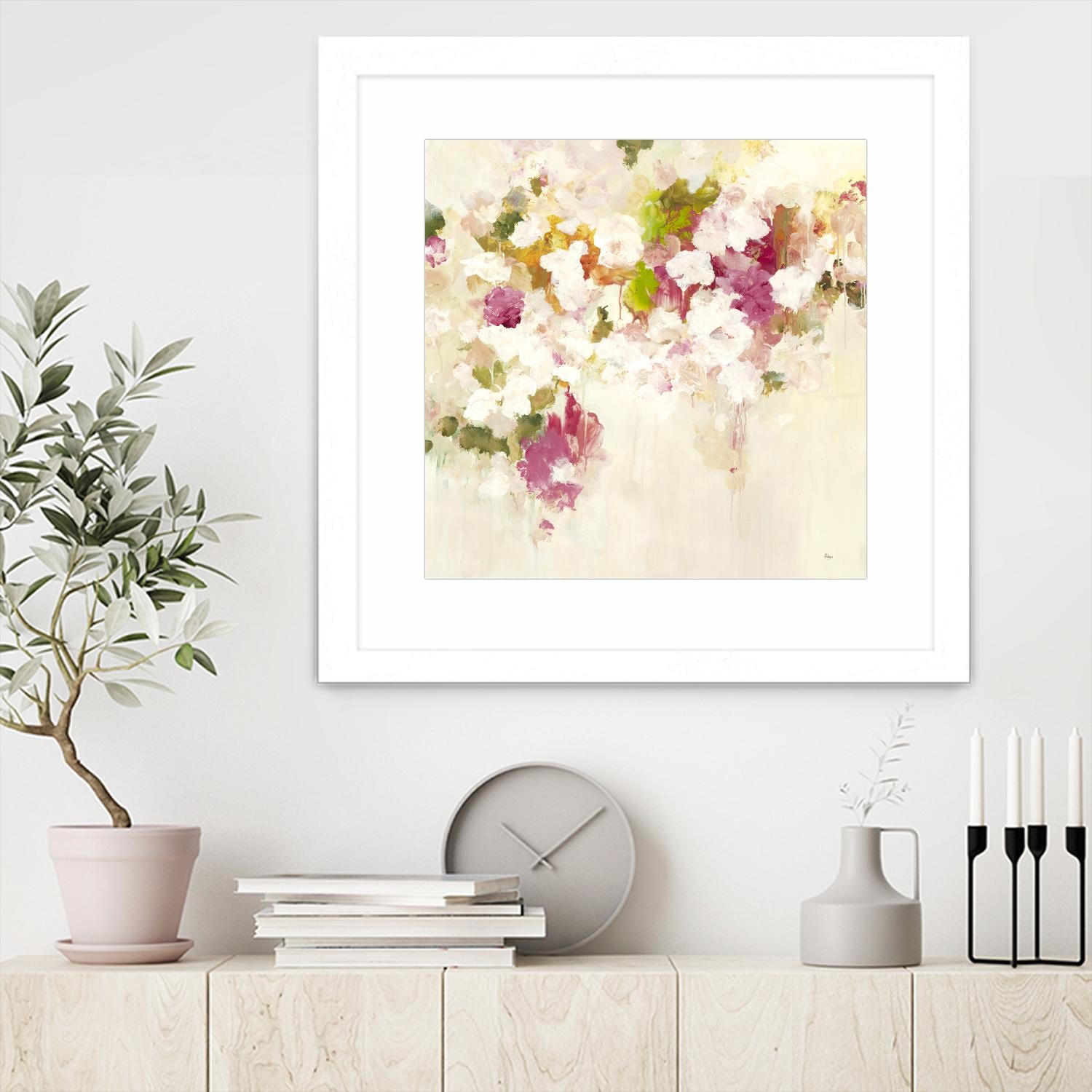 Floral Blush V2 by Lisa Ridgers on GIANT ART - whites & creams abstracted florals