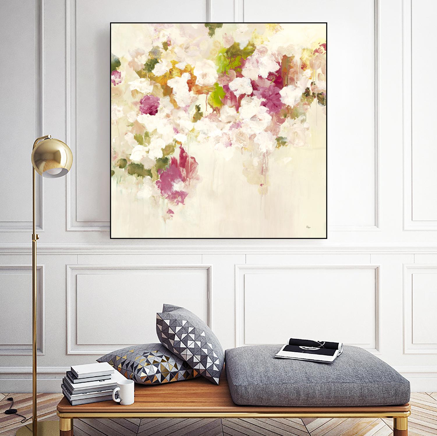 Floral Blush V2 by Lisa Ridgers on GIANT ART - whites & creams abstracted florals