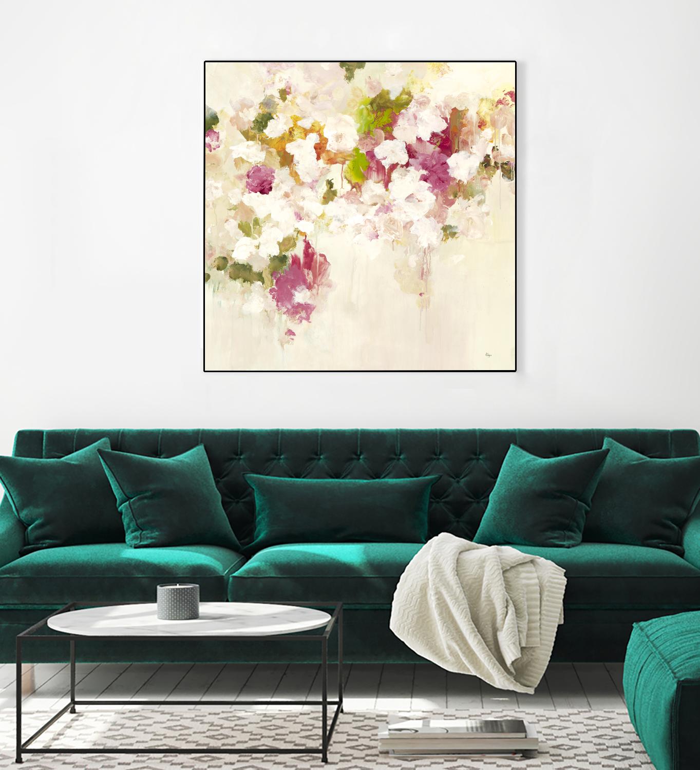 Floral Blush V2 by Lisa Ridgers on GIANT ART - whites & creams abstracted florals